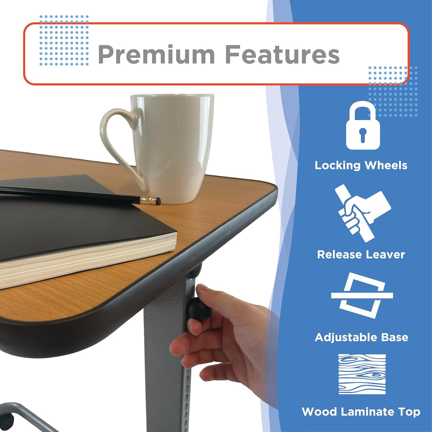 Journey Health & Lifestyle Foldable Overbed Table SKU 08991