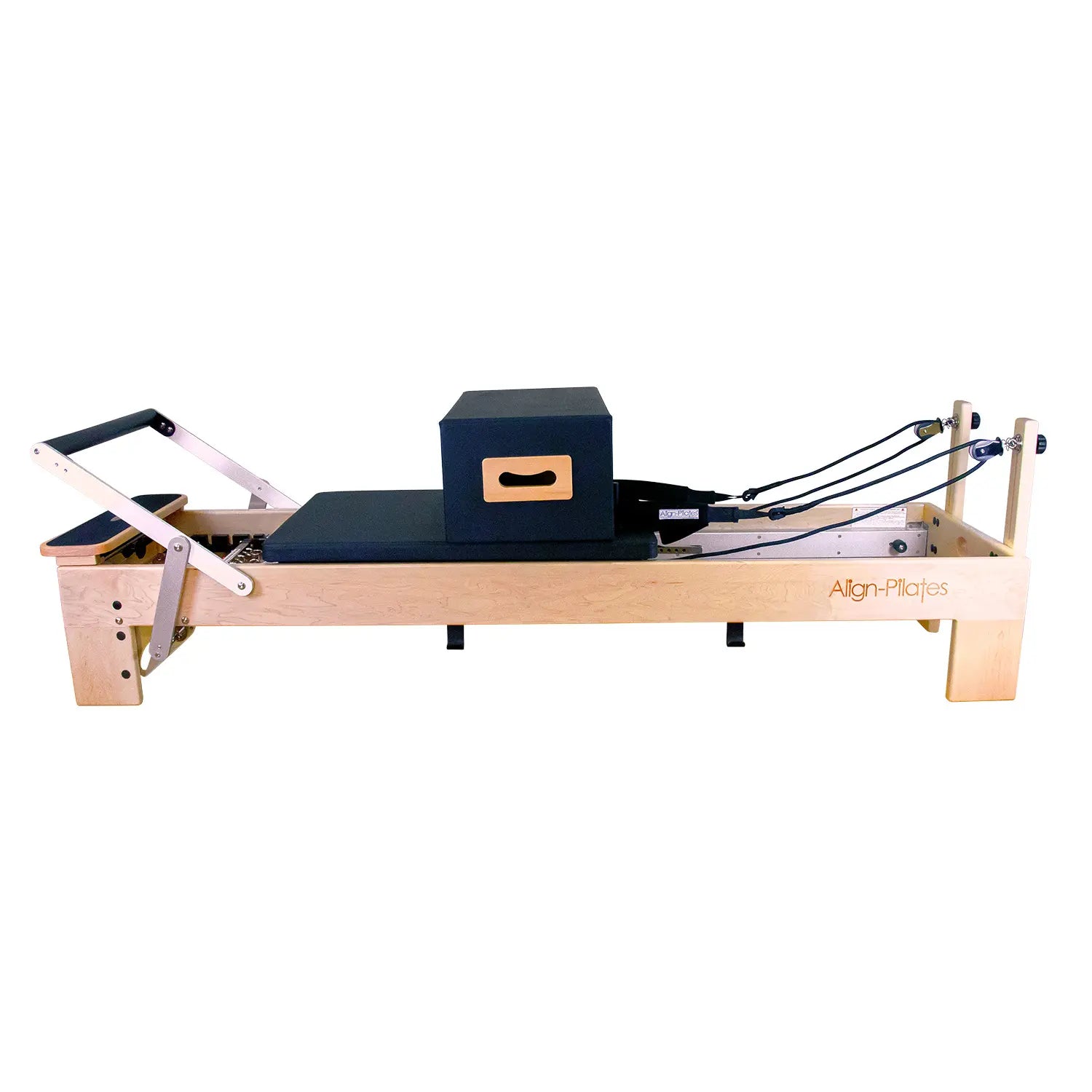 Align Pilates M8-Pro Maple Wood Pilates Reformer w/ Sitting Box SKU PAP-REFORMERM8B