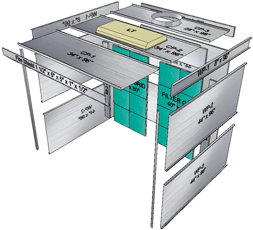 Merchant 1 Manufacturing Open Face Paint Booth SKU PBOF888