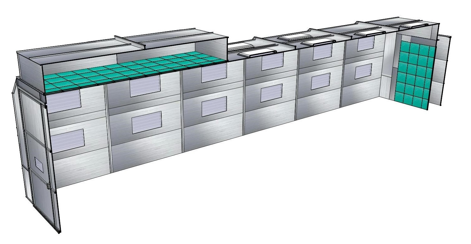 Merchant 1 Manufacturing Truck Semi Down Draft Paint Booth SKU PBTSD161734