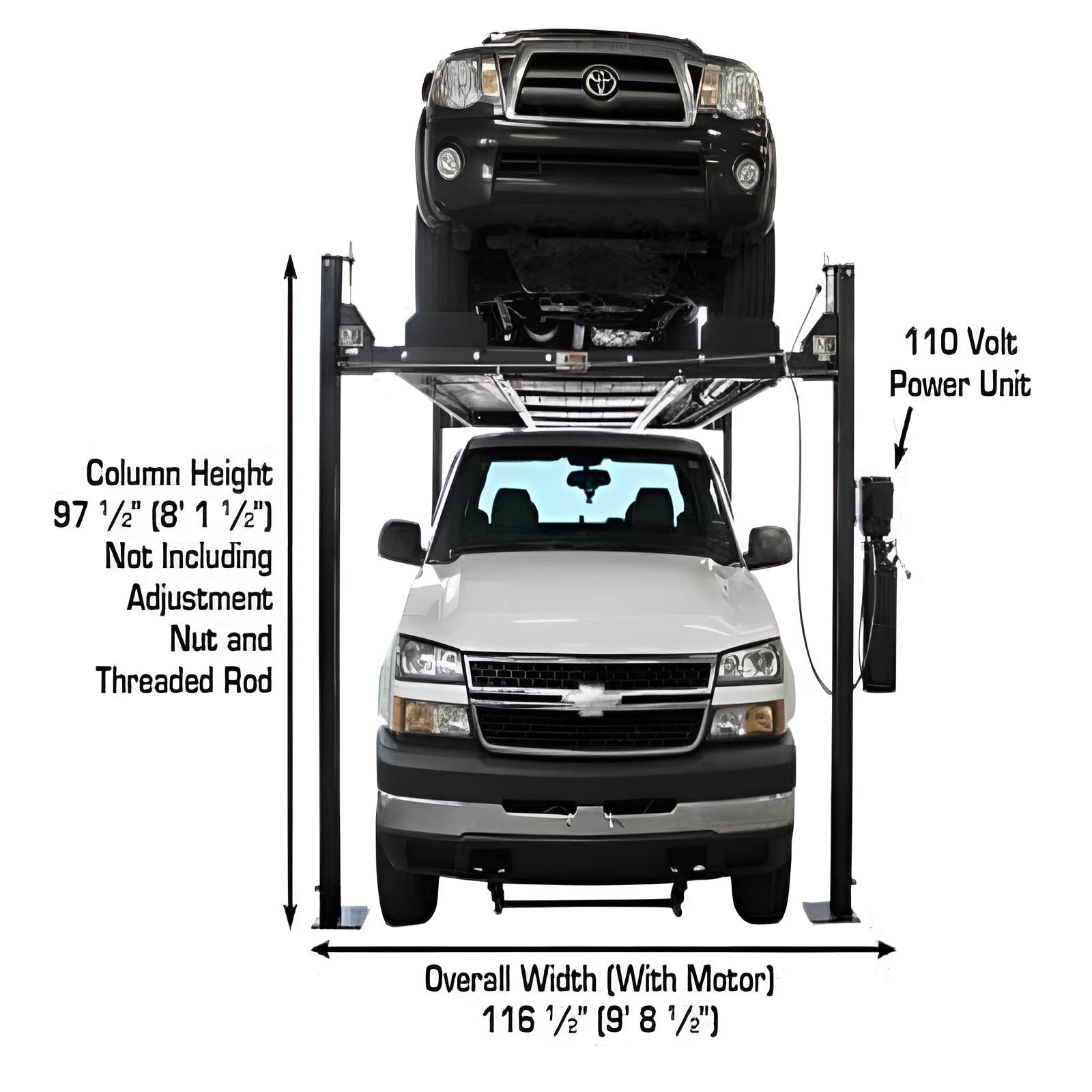Atlas Garage Pro 8,000 lb 4 Post Vehicle Storage Lift, Extra Tall, Long SKU ATEXH-PRO8000EXT-L