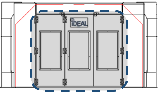 iDEAL Side Down Paint Booth Drive Thru Doors Kit SKU PSB-SDD-TF-DTDK-AK