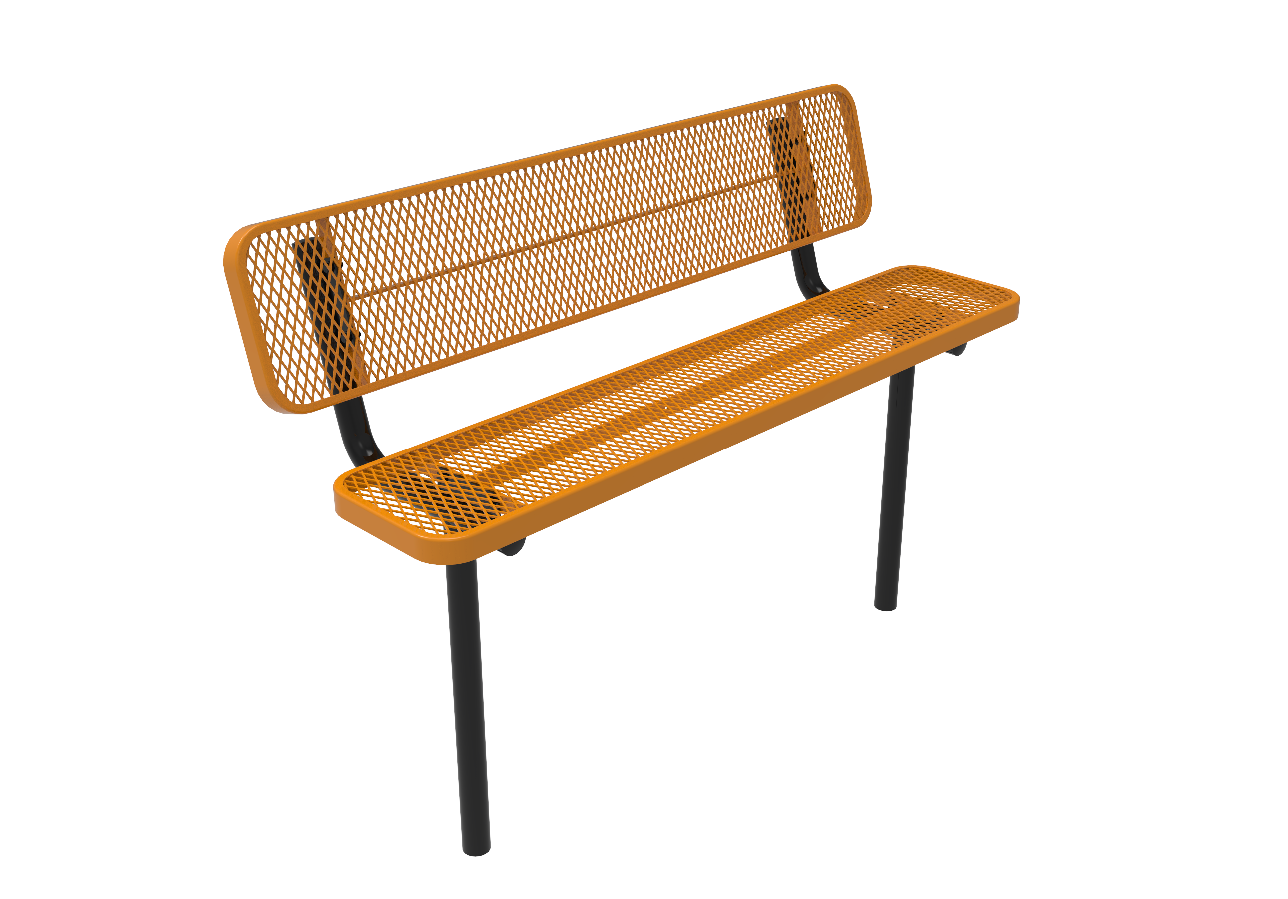 MyTCoat 4' - 8'  Players Bench w/ Back, Expanded Metal, Inground Mount SKU BPY04