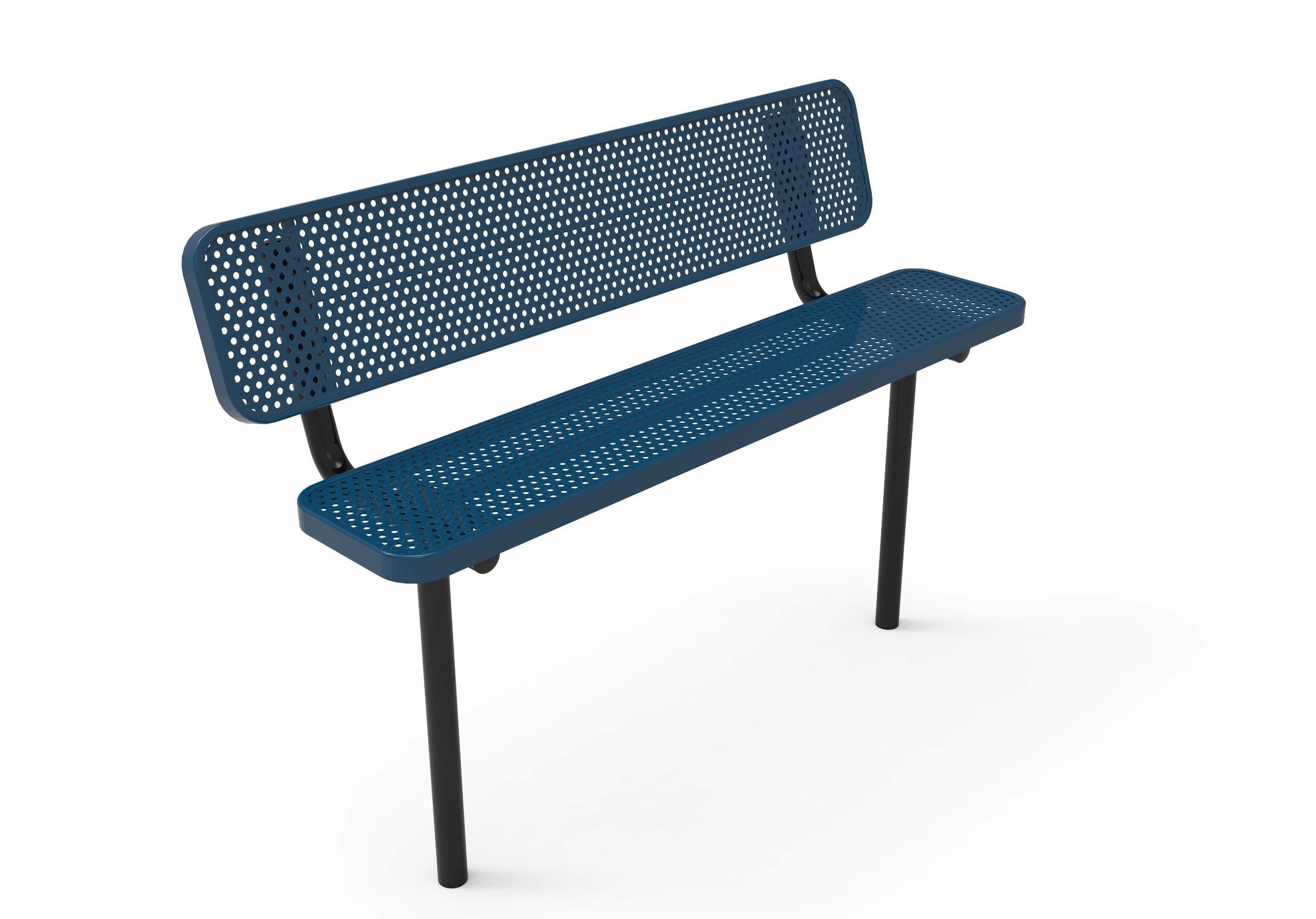 MyTCoat 4' - 8' Players Bench w/ Back, Punched Steel, Inground Mount SKU BPY04