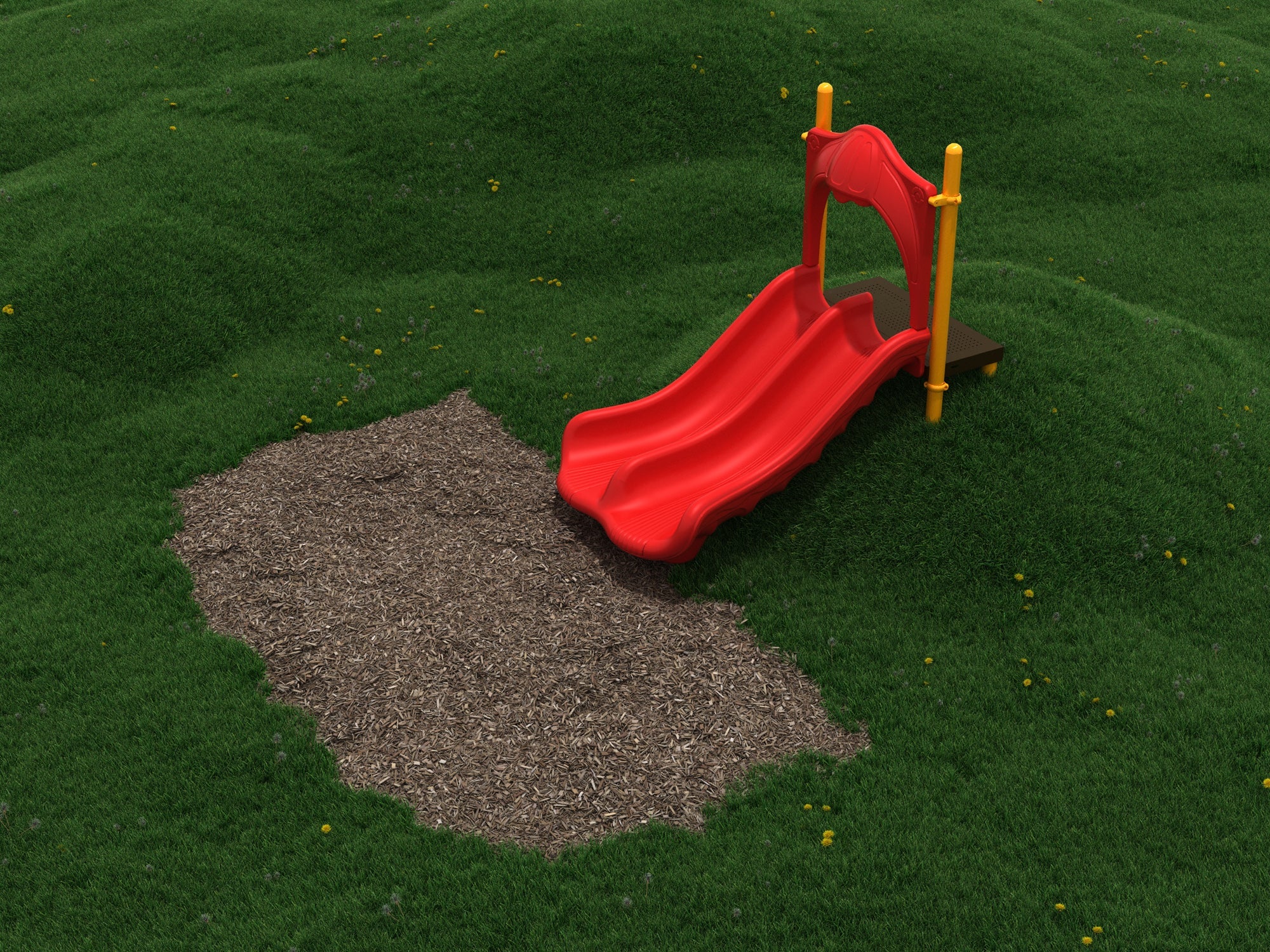Playground Equipment 3 Foot Double Straight Embankment Slide SKU PEL003