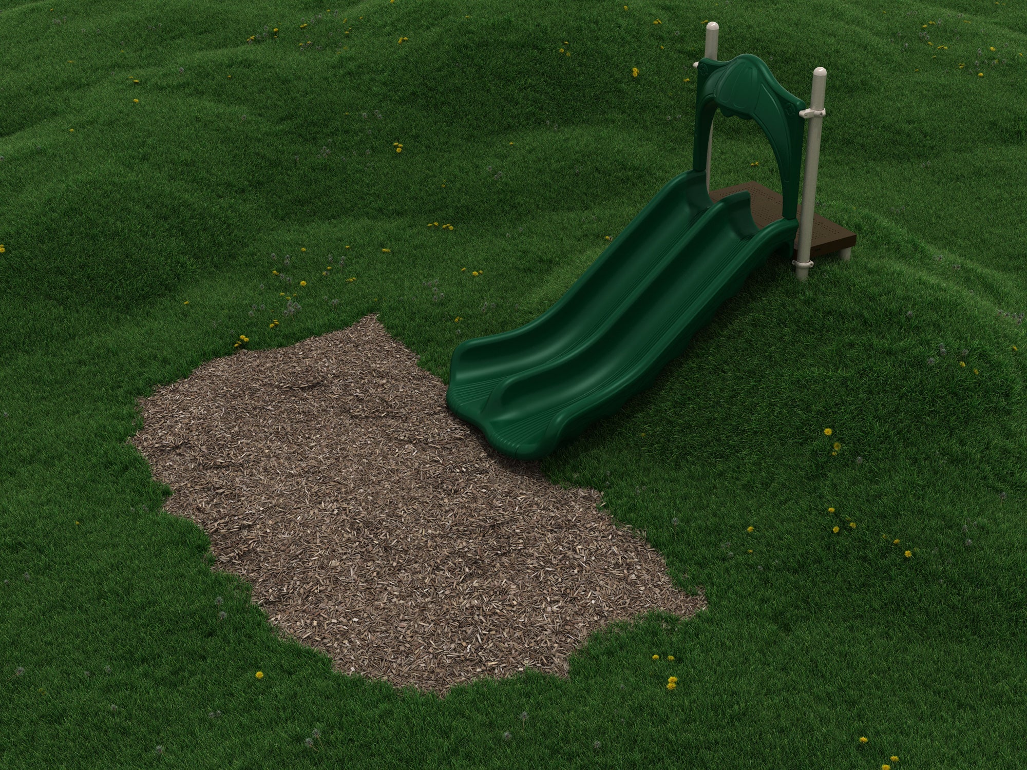 Playground Equipment 4 Foot Double Straight Embankment Slide SKU PEL004