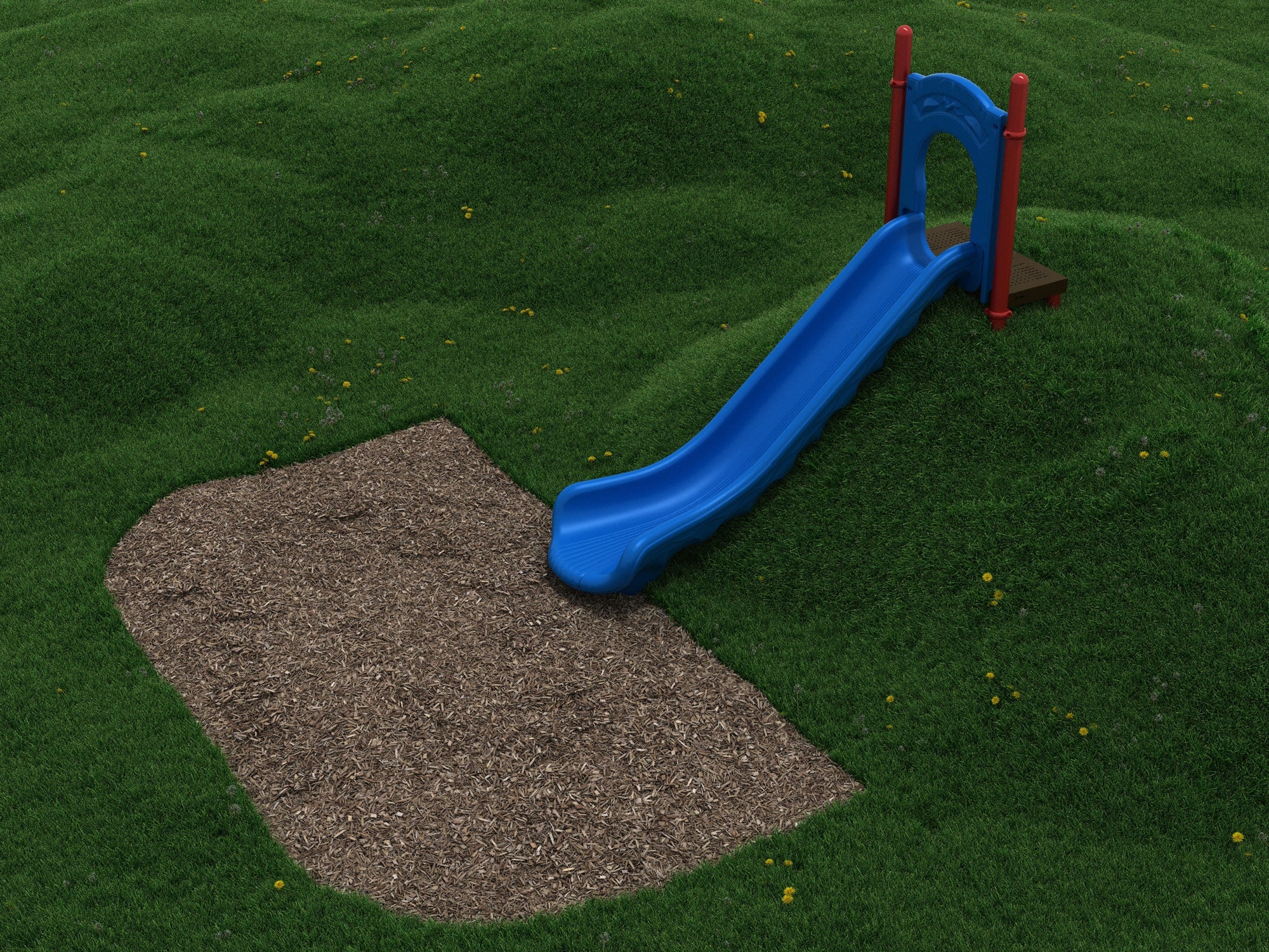 Playground Equipment 5 Foot Single Straight Embankment Slide SKU PEL005