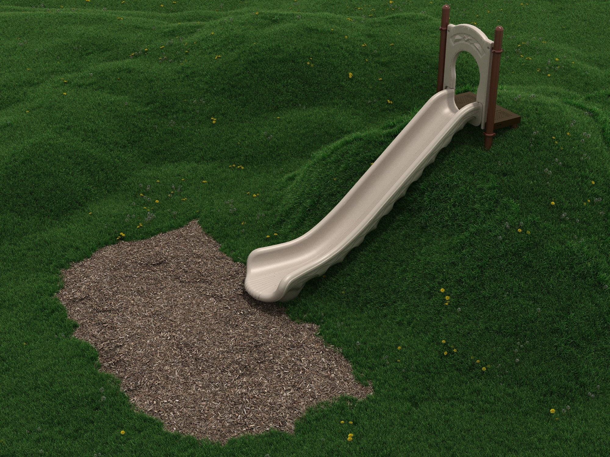 Playground Equipment 6 Foot Single Straight Embankment Slide SKU PEL006