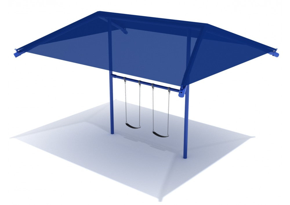 Playground Equipment 8 Feet Elite Single Post Swing w/ Shade SKU PSWSH001