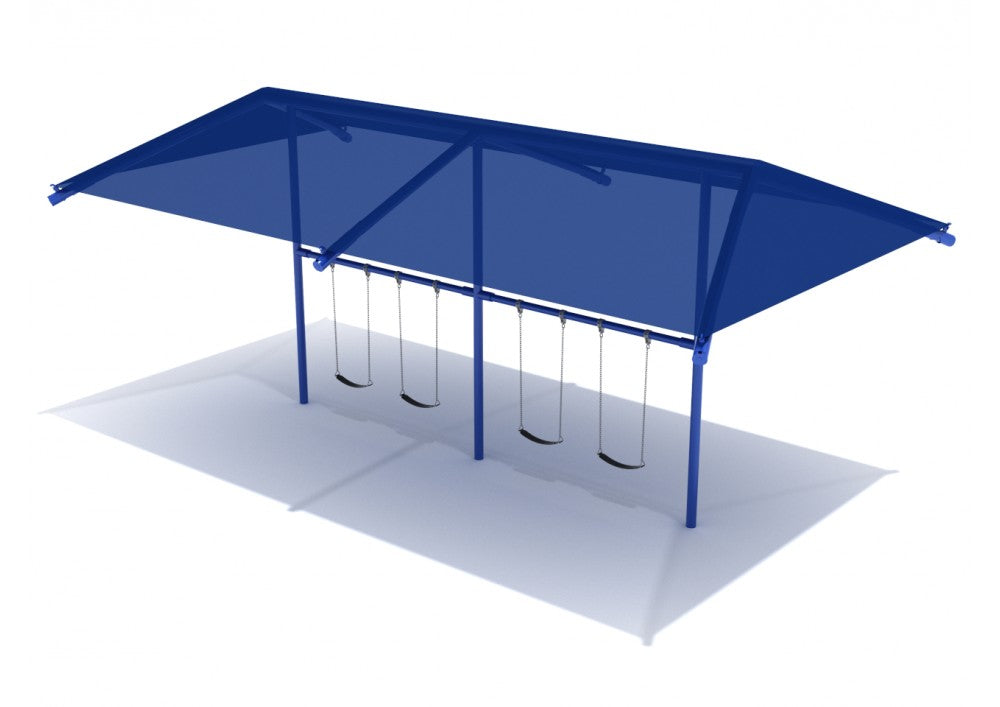 Playground Equipment 8 Feet Elite Single Post Swing w/ Shade SKU PSWSH002
