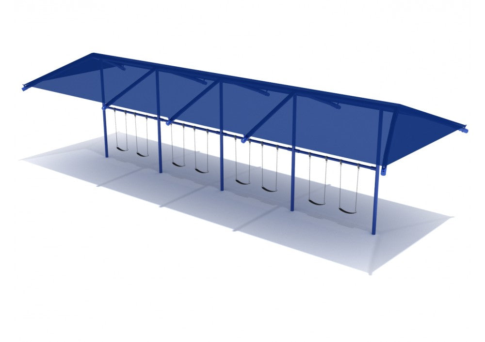 Playground Equipment 8 Feet Elite Single Post Swing w/ Shade SKU PSWSH004