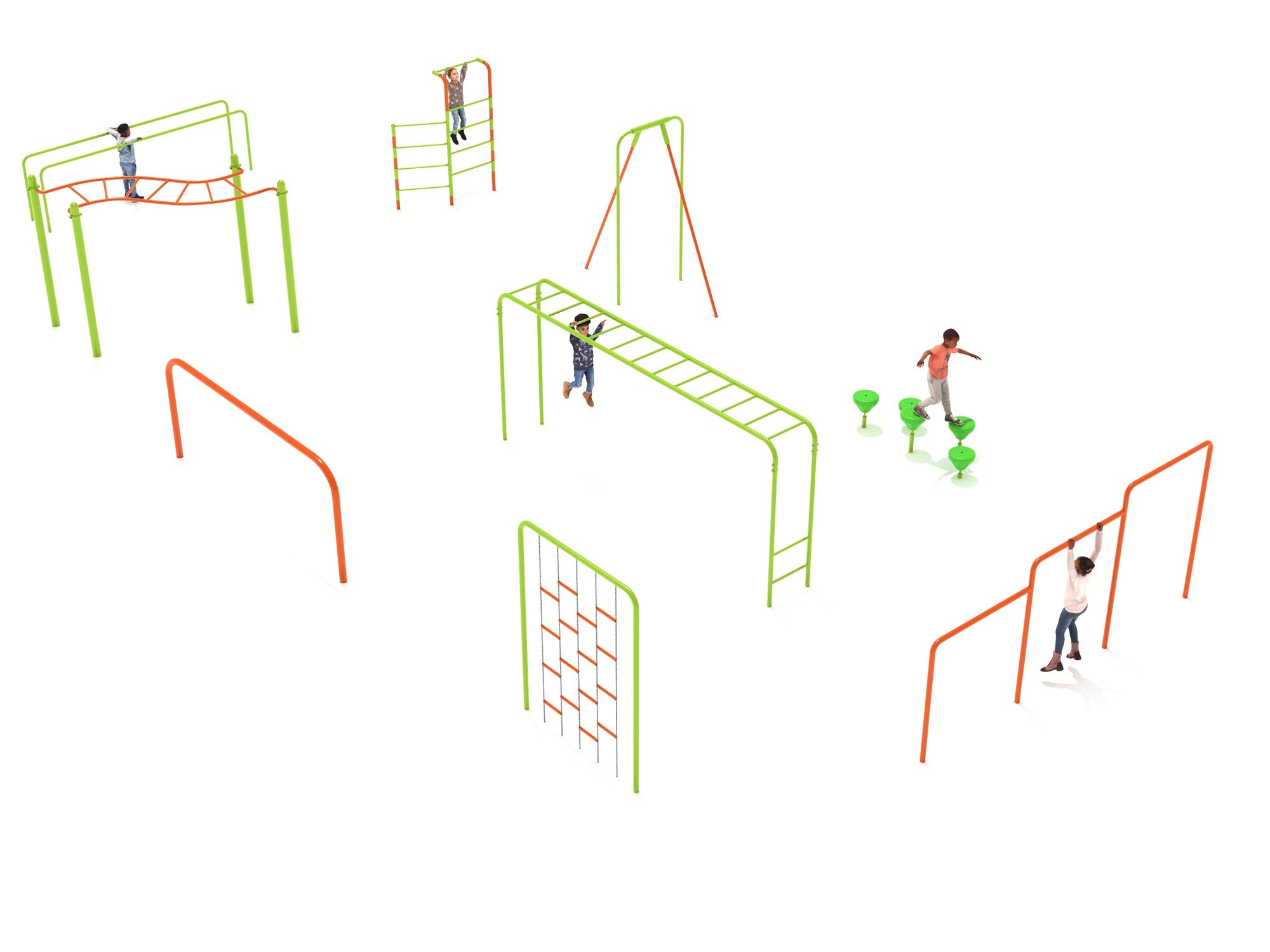 Playground Equipment 9 Piece Advanced Kids Gym Course SKU PGC018