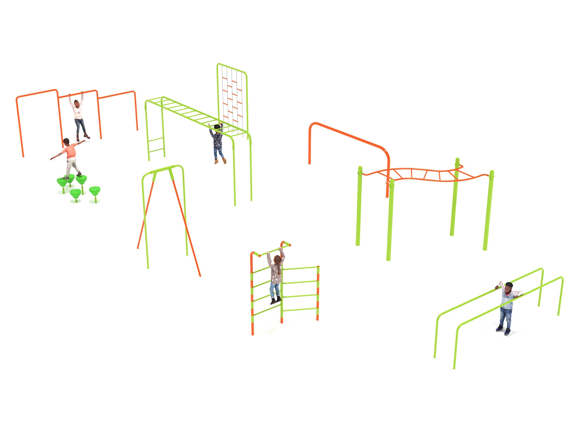 Playground Equipment 9 Piece Advanced Kids Gym Course SKU PGC018