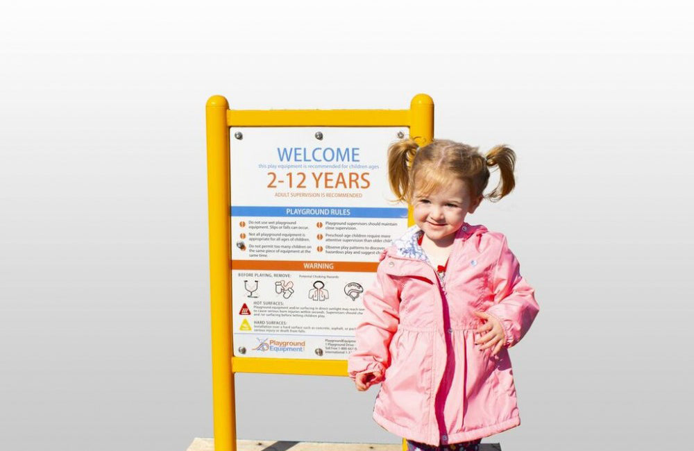 Playground Equipment Double-Sided Safety & Welcome Sign SKU PFS049