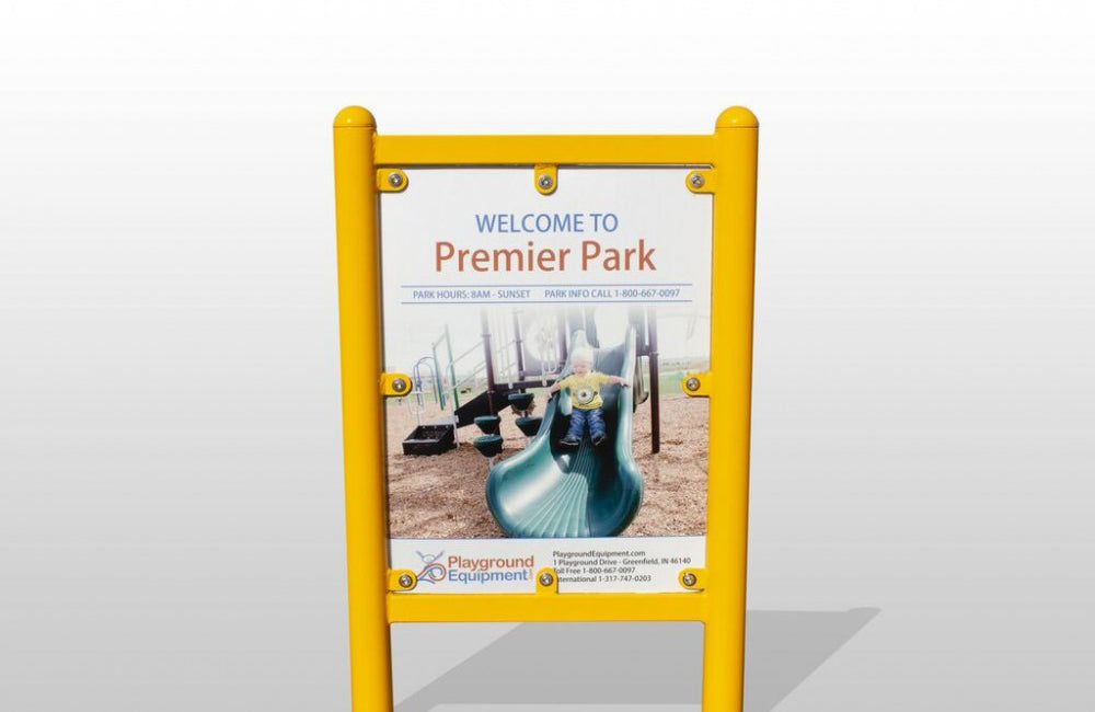 Playground Equipment Double-Sided Safety & Welcome Sign SKU PFS049