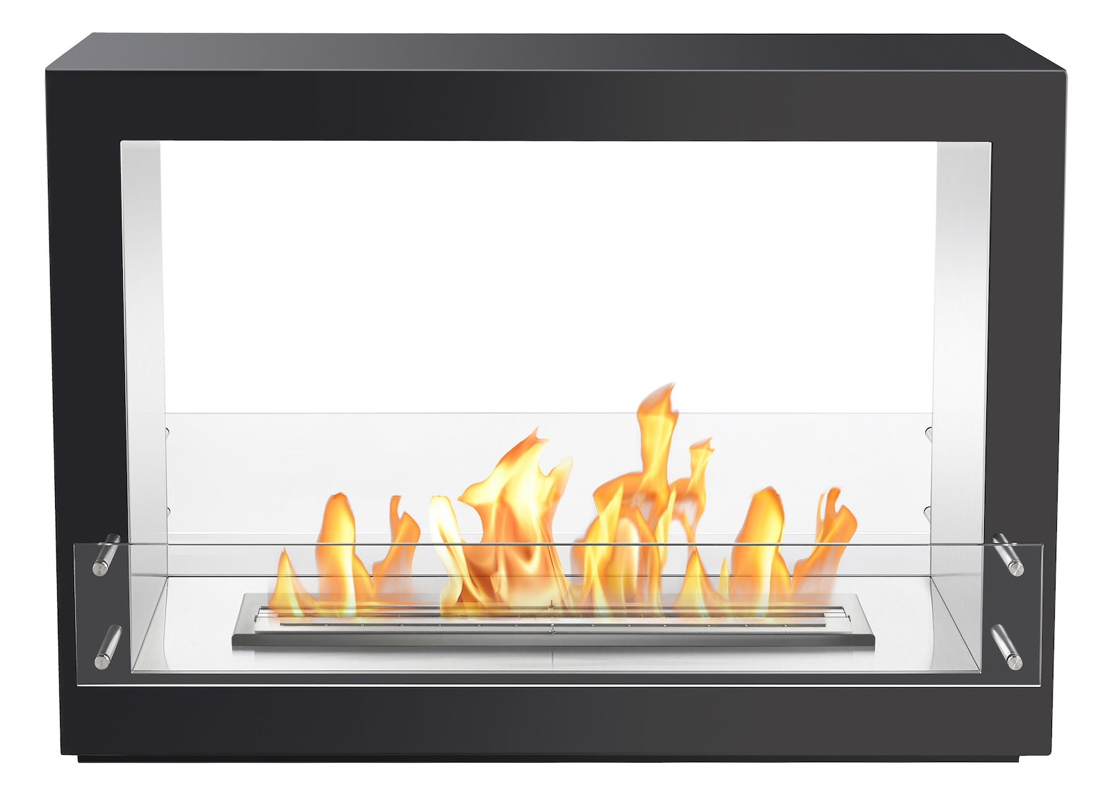 The Bio Flame Rogue 2.0 Freestanding 36" Fireplace SKU Roque 2.0 SS-White