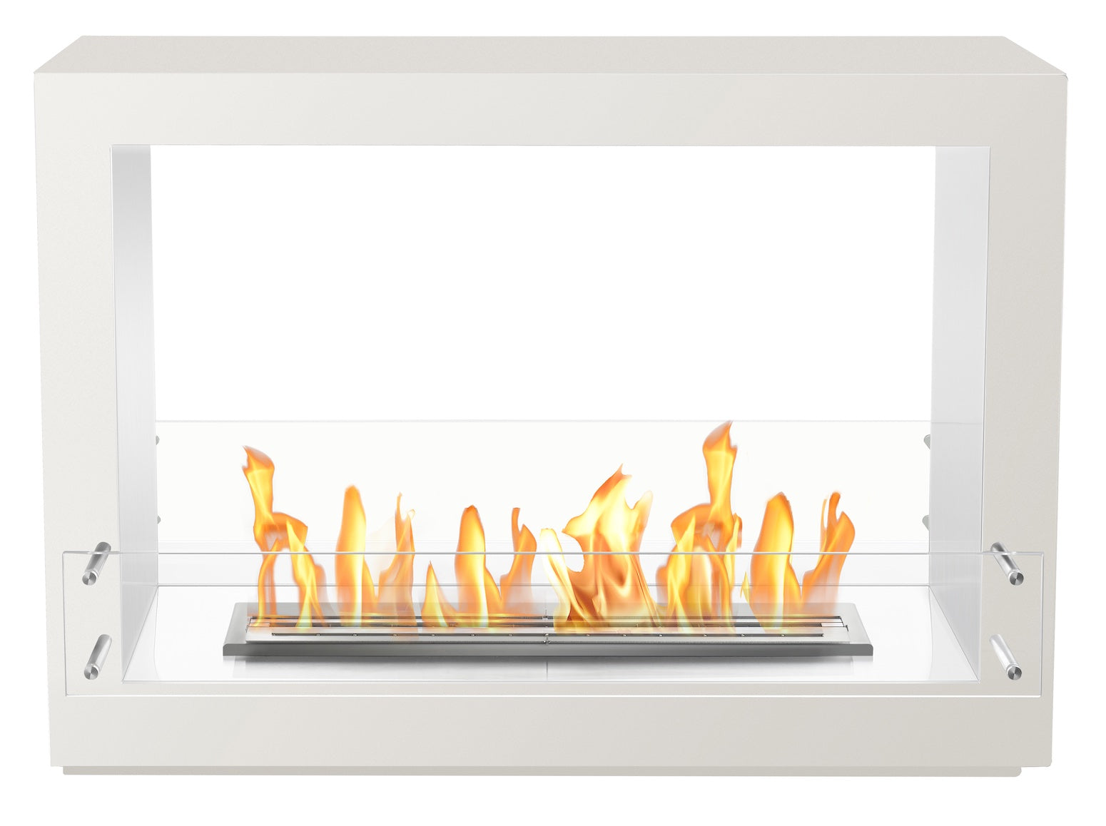 The Bio Flame Rogue 2.0 Freestanding 36" Fireplace SKU Roque 2.0 SS-White