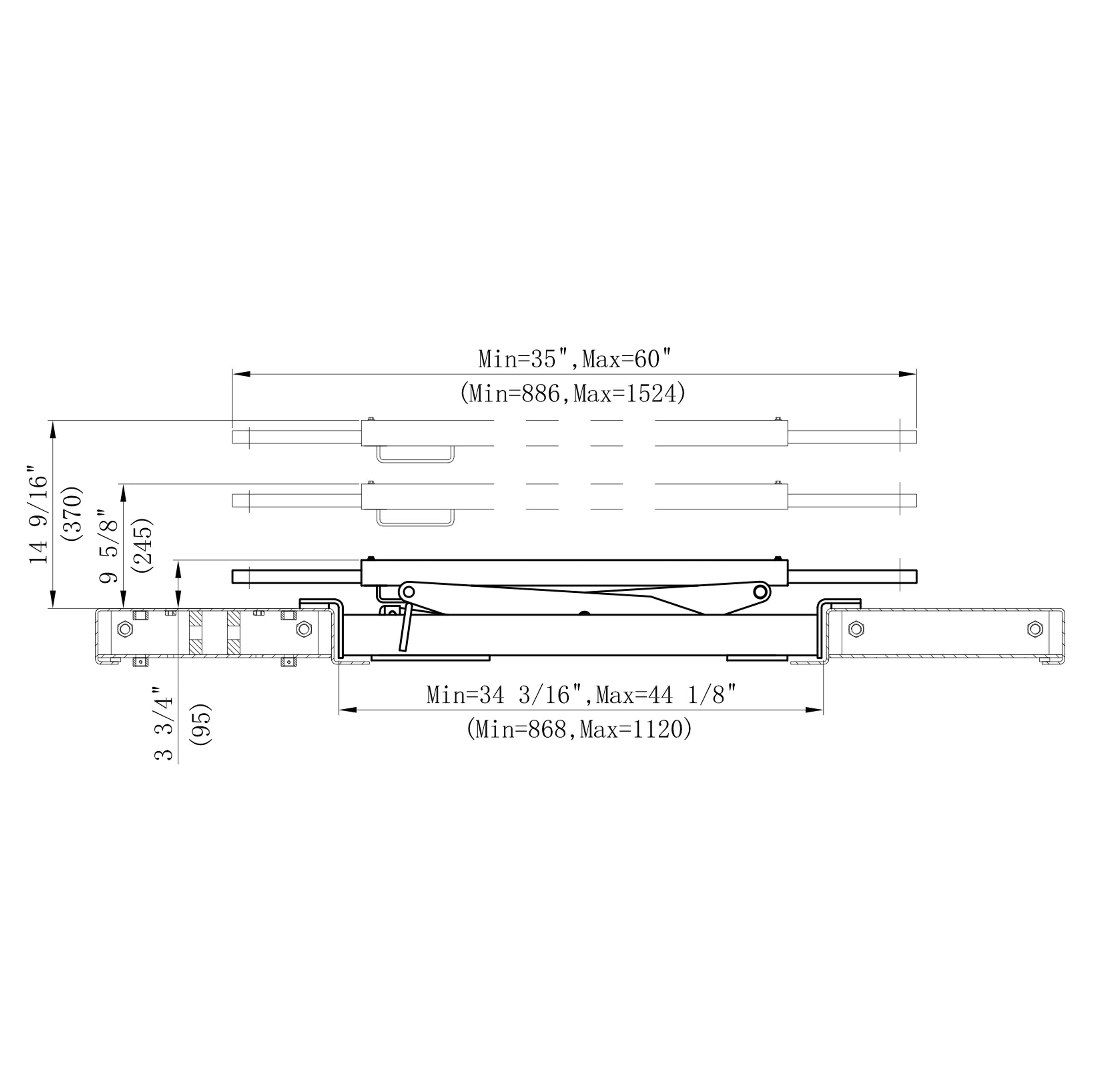 Stratus Sliding Bridge Jack, 5000lbs, Hand Pump, Adjustable Mounting SKU SAE-BJ5S