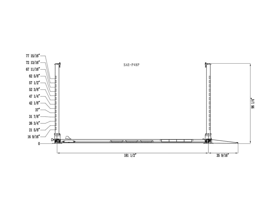 Stratus 4 Post 8,000 Ibs Mobile Compact Storage Parking Car Lift SKU SAE-P48P