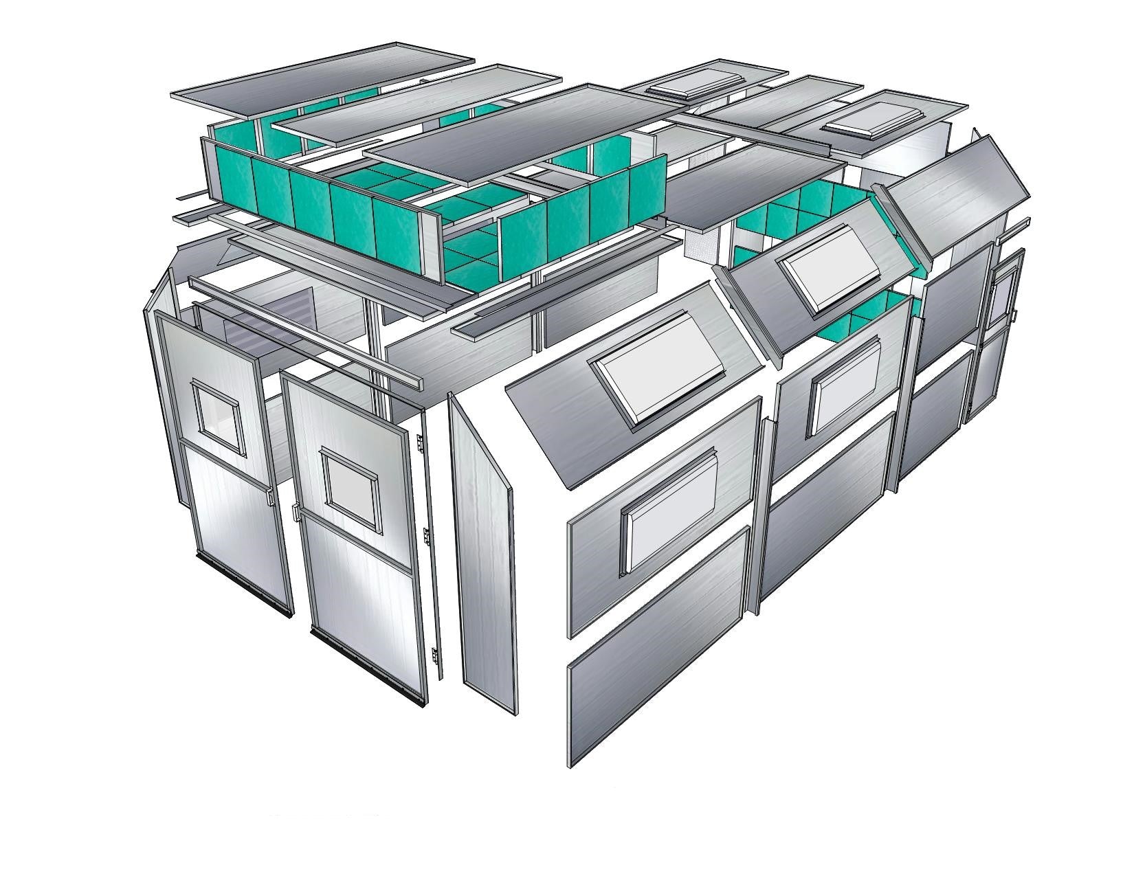 Merchant 1 Manufacturing Semi Down Paint Booth w/ Air Intake Box SKU PBSD141129B