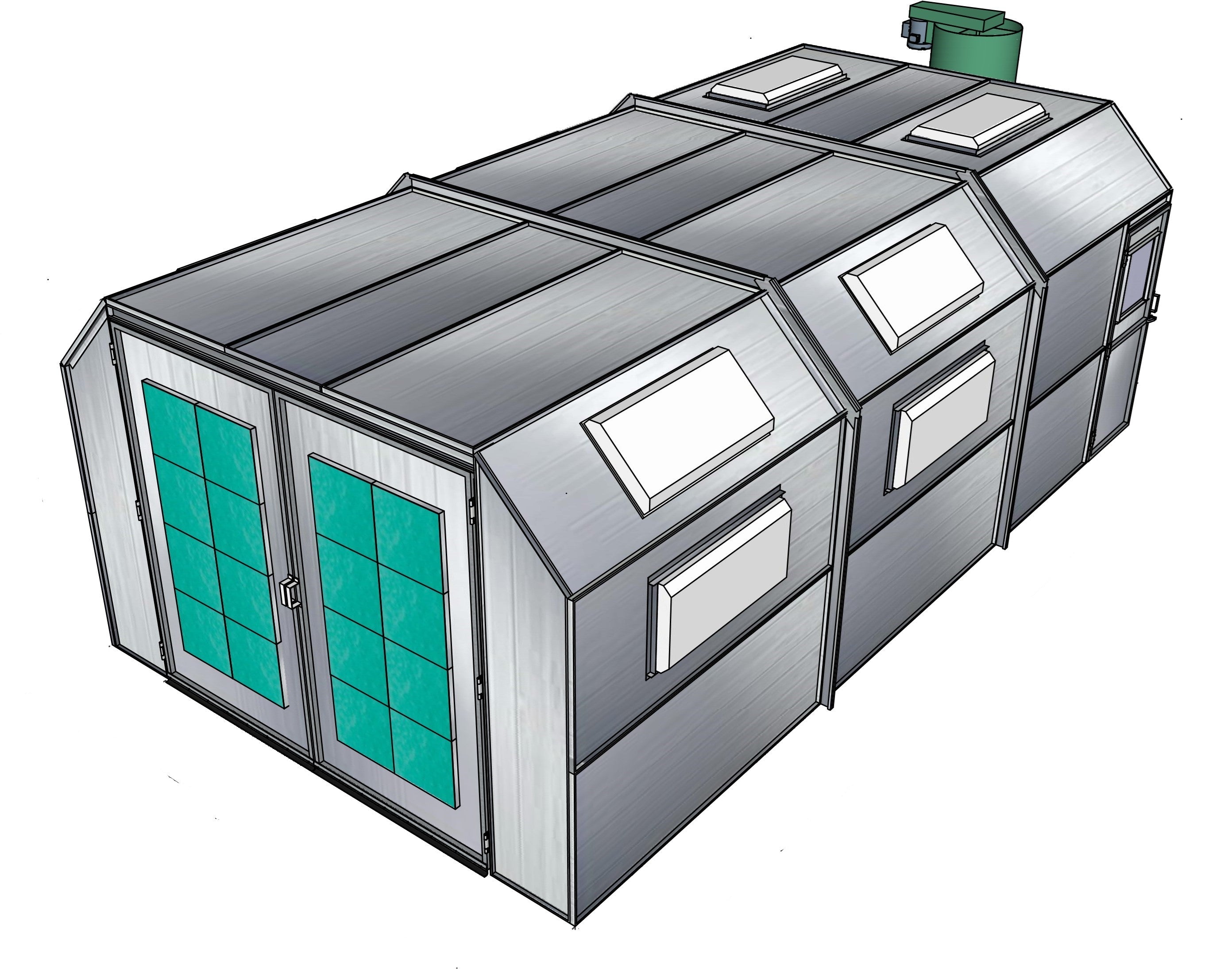 Merchant 1 Manufacturing Cross Flow Paint Booth w/ Box Exhaust SKU PBCF14929B