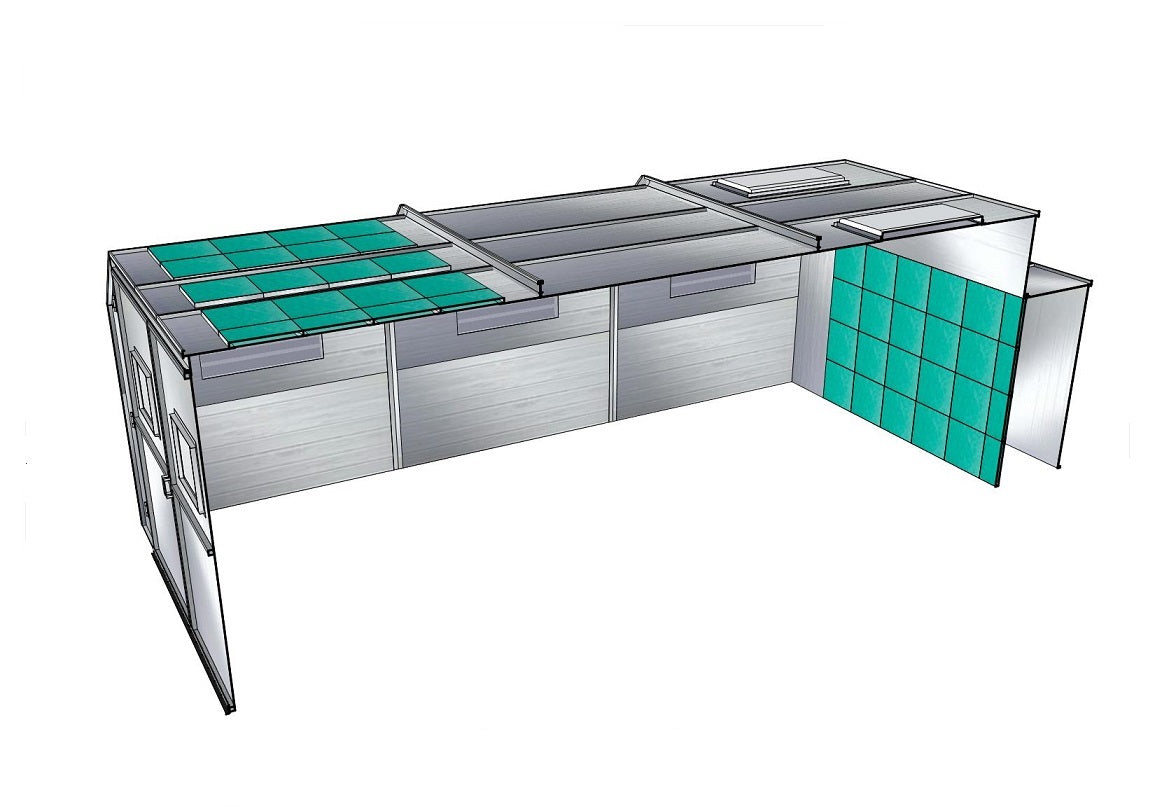 Merchant 1 Manufacturing Semi Down Draft Paint Booth SKU PBSD14929