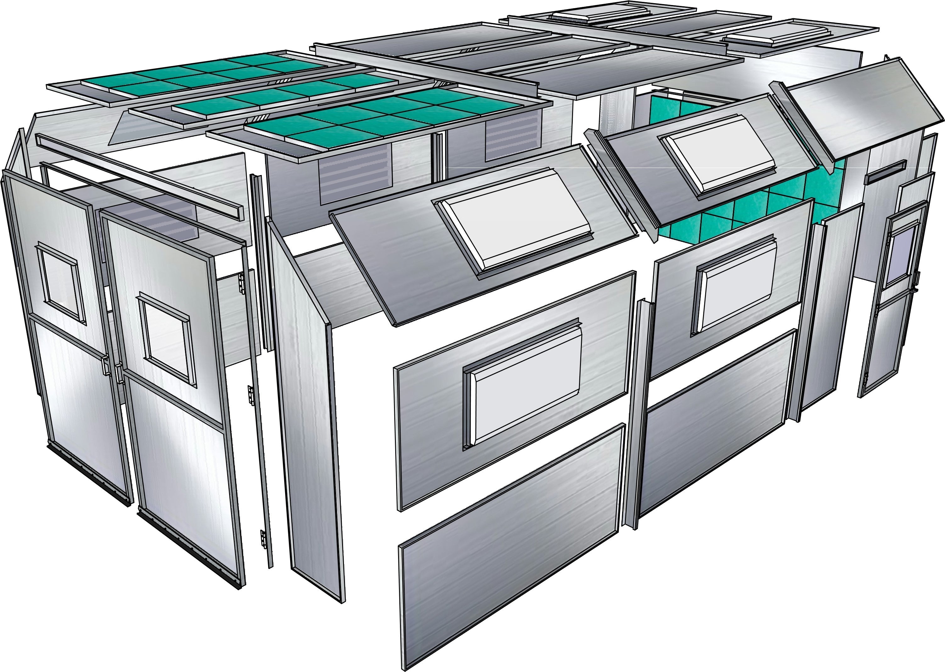Merchant 1 Manufacturing Semi Down Draft Paint Booth SKU PBSD14929