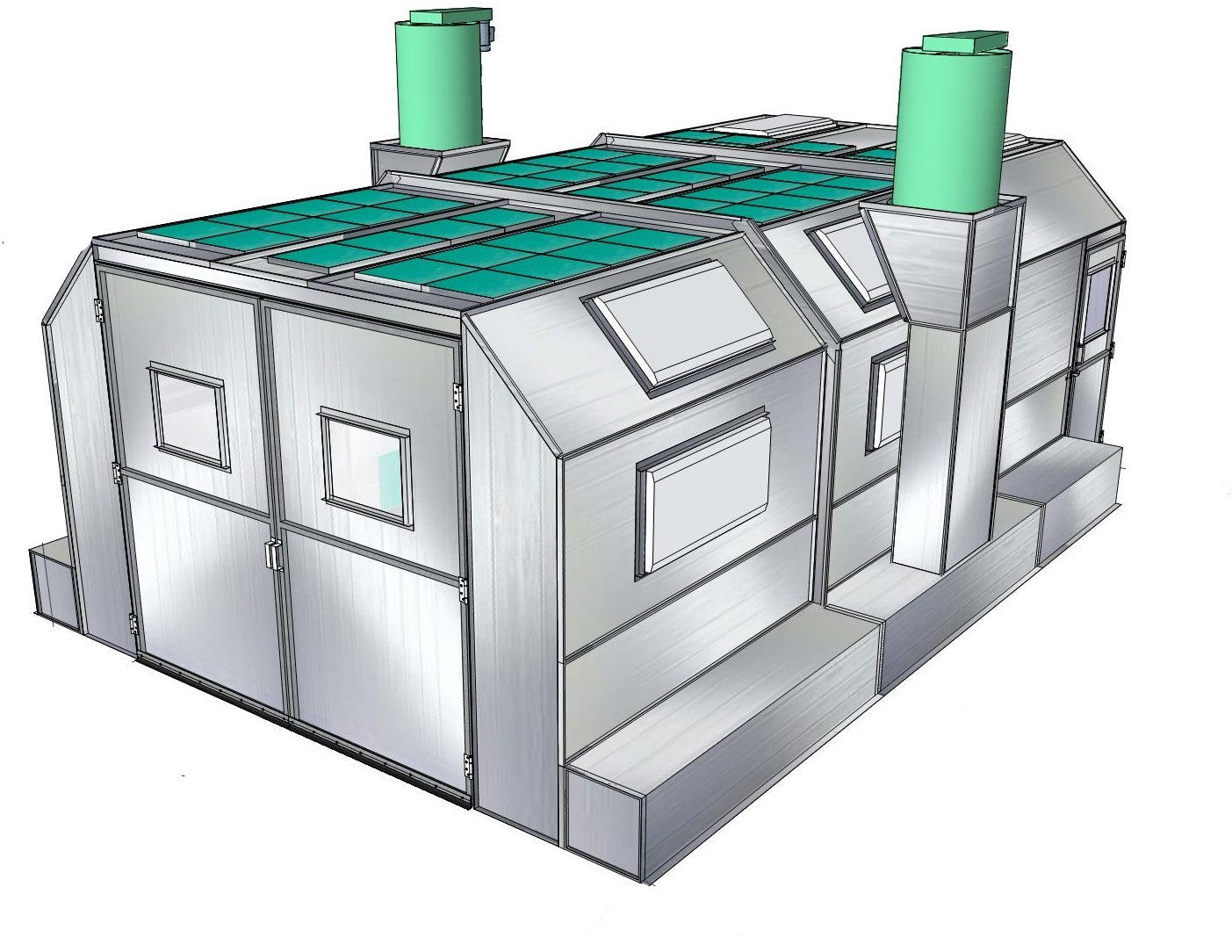 Merchant 1 Manufacturing Side Down Draft Paint Booth SKU PBSDD18926FT