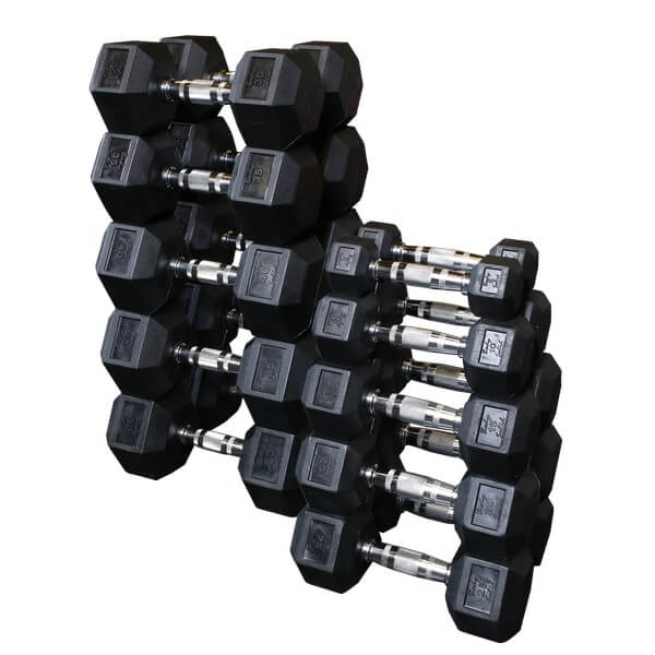 Body Solid Rubber Hex Dumbbell Sets SKU SDRS