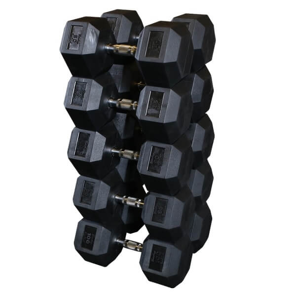 Body Solid Rubber Hex Dumbbell Sets SKU SDRS