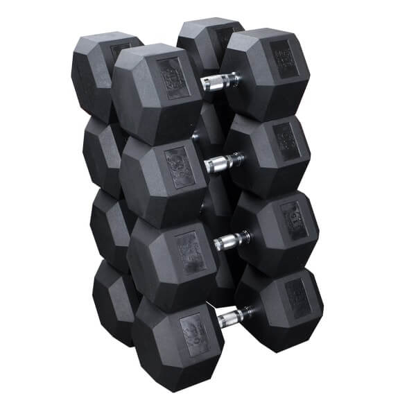 Body Solid Rubber Hex Dumbbell Sets SKU SDRS