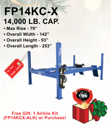 iDEAL 14,000 lb 4 Post Car Lift Closed Front Cable Pull SKU FP14KC-X