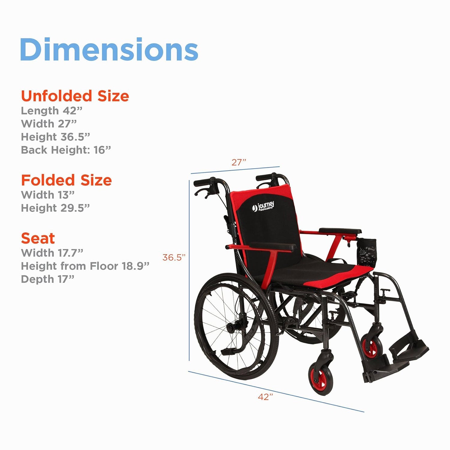 Journey Health & Lifestyle So Lite C2 Wheelchair SKU 8970