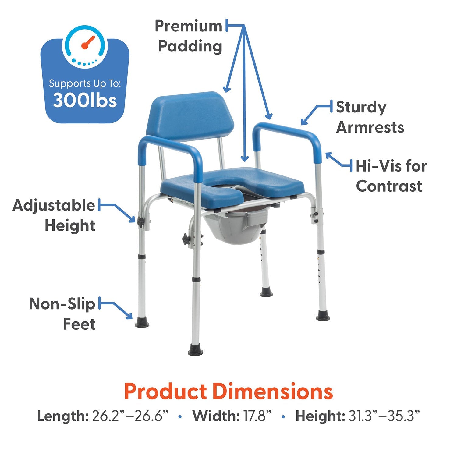 Journey Health & Lifestyle SoftSecure 3-in-1 Commode Chair SKU 33321