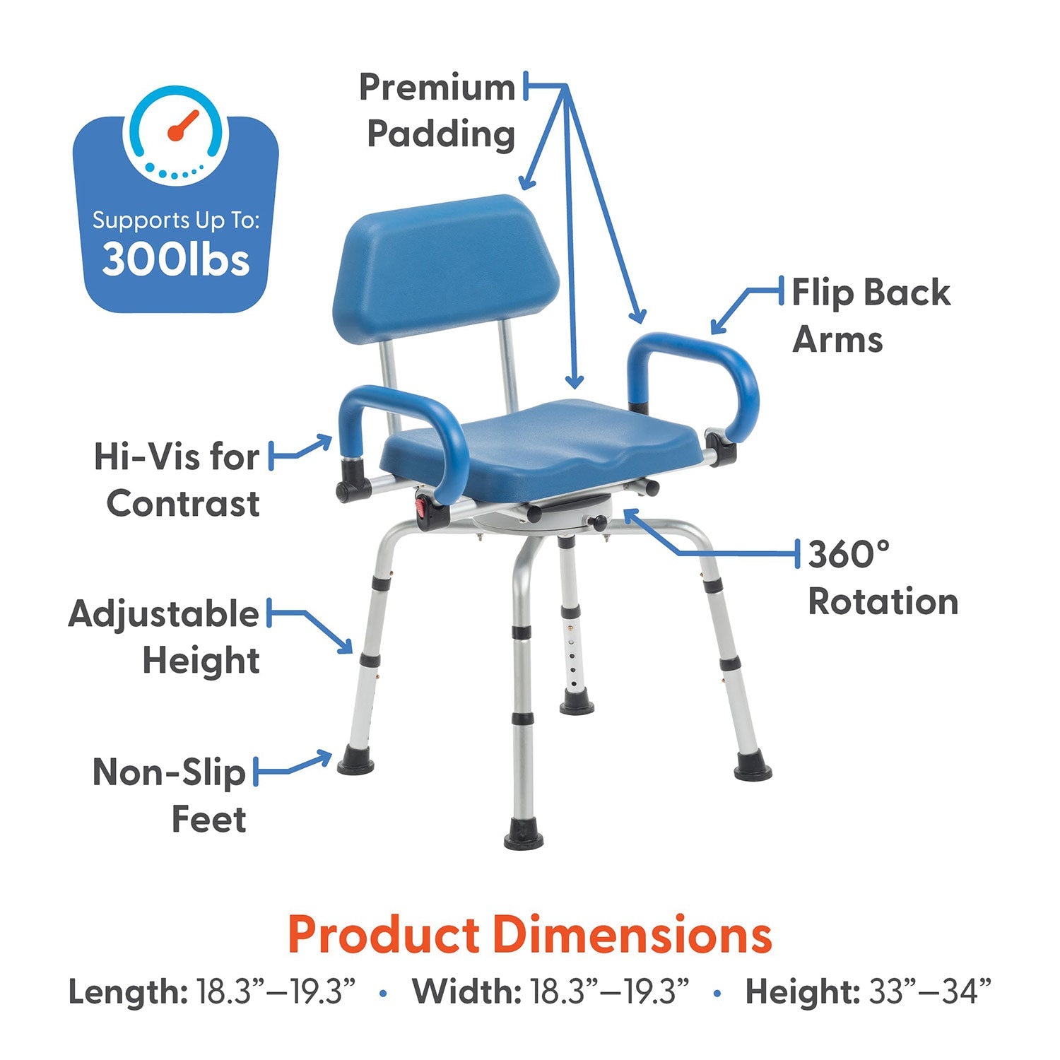 Journey Health & Lifestyle SoftSecure Rotating Shower Chair SKU 33323