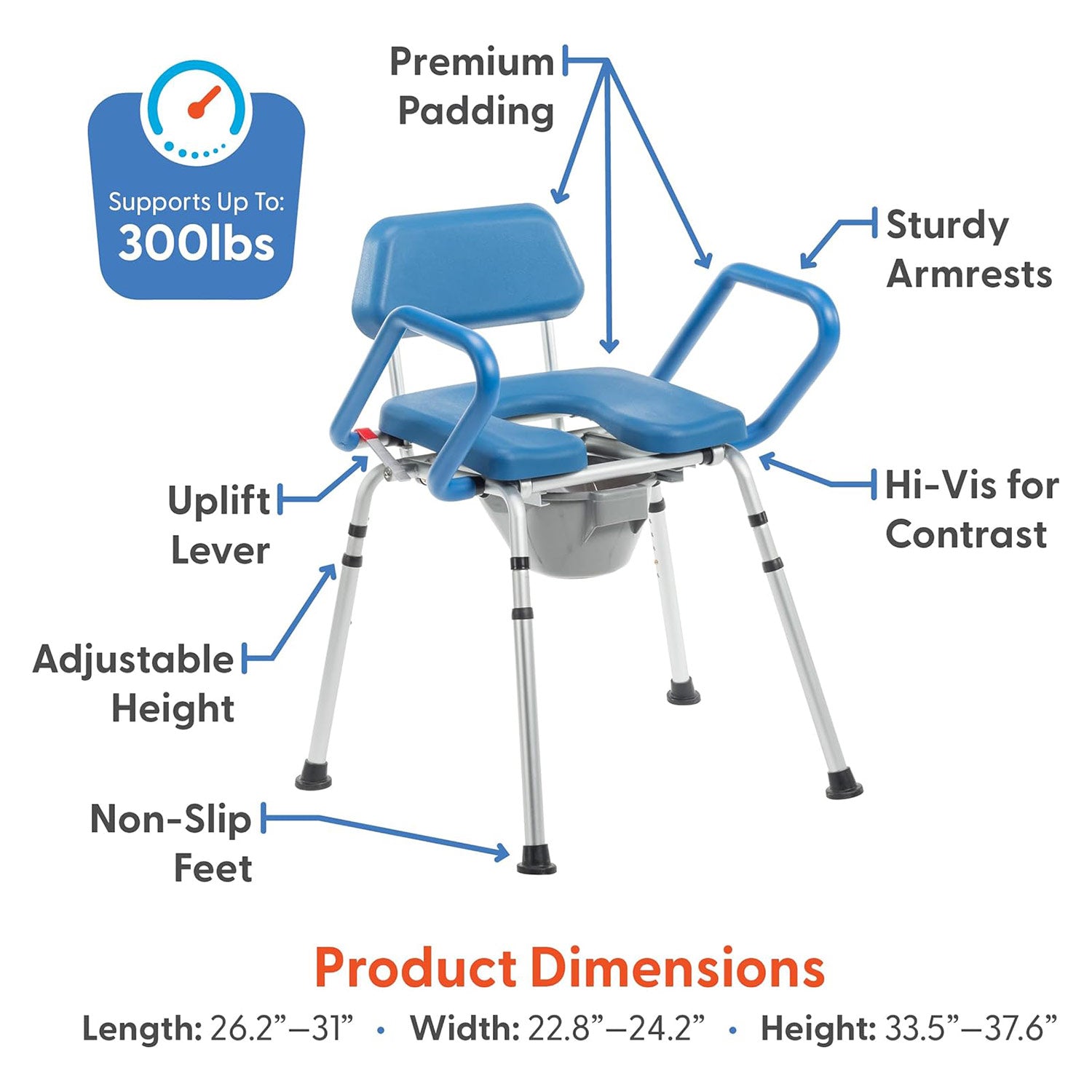 Journey Health & Lifestyle SoftSecure Uplift Toilet Assist Commode SKU 33320