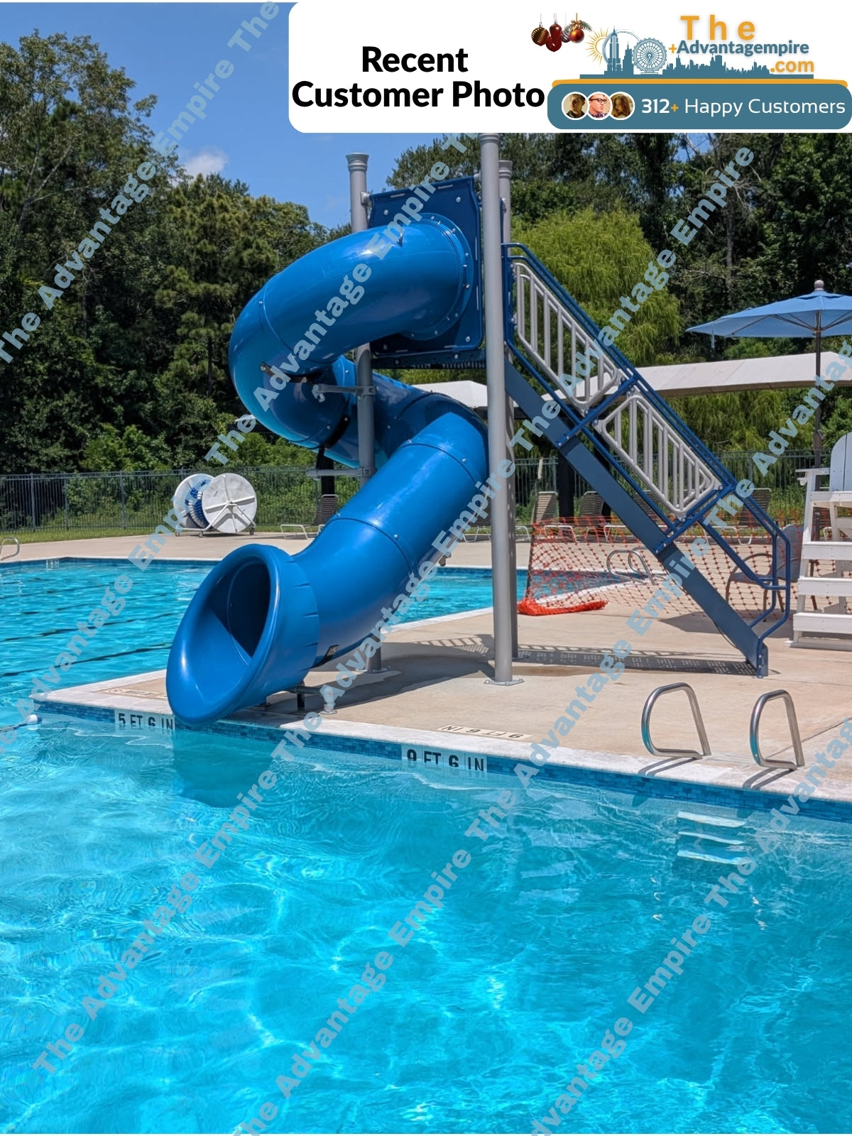 Spectrum Aquatics Single Flume Triangle Deck Waterslide SKU 1810371