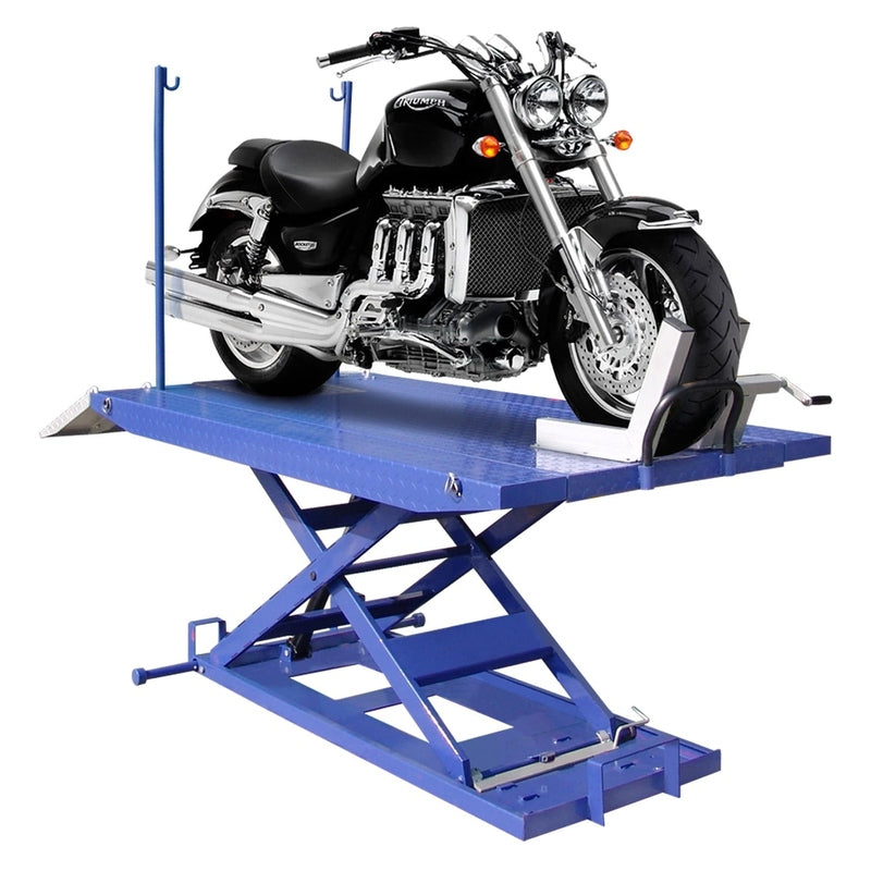 Tuxedo 1,500 lb High Rise Motorcycle Lift Bench w/ Vise, Sides, Balance Bar, Pump SKU M-1500C-HR