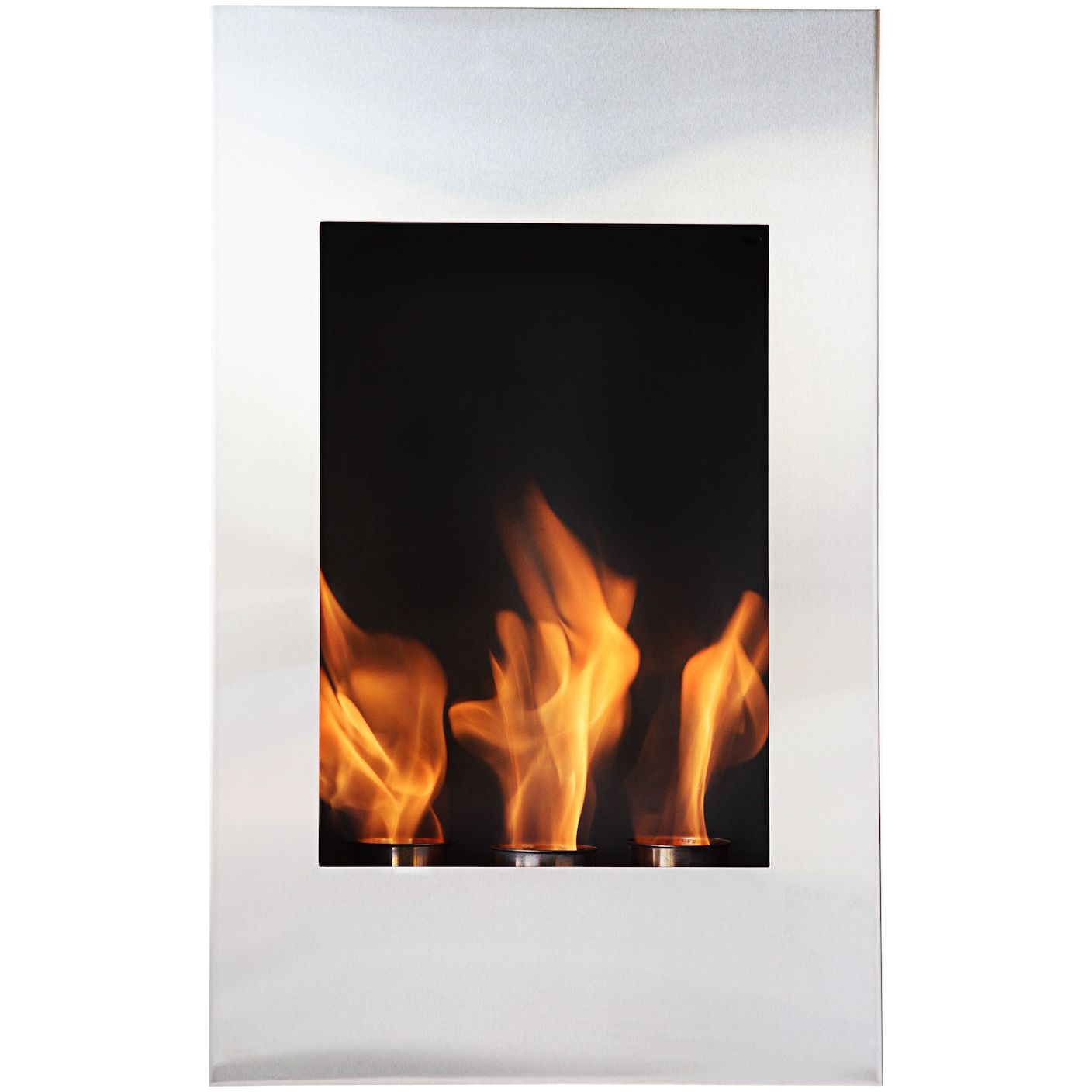 The Bio Flame Xelo 20" Wall Mounted Fireplace SKU Xelo-Silver