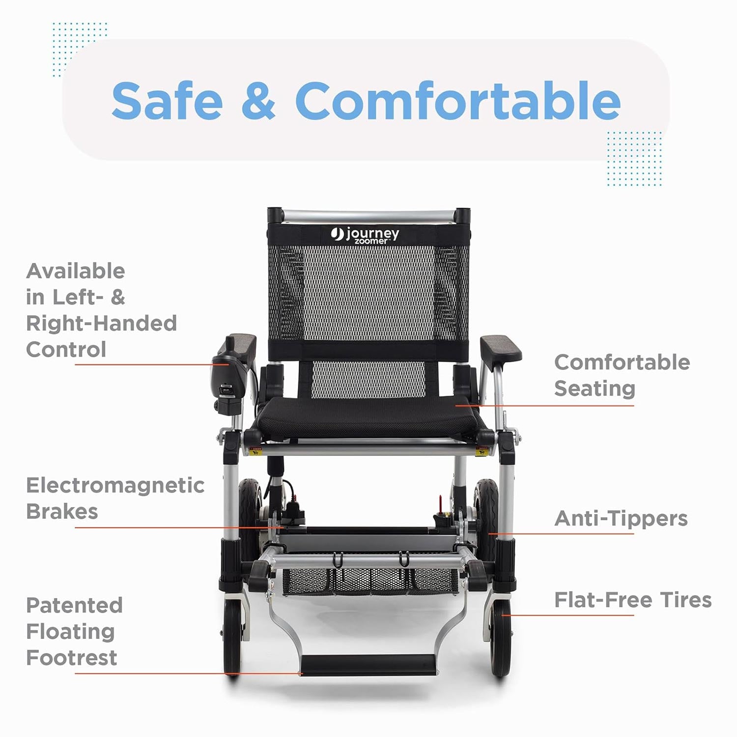 Journey Health & Lifestyle Zoomer Folding Power Mobility Chair w/ Joystick SKU 08360