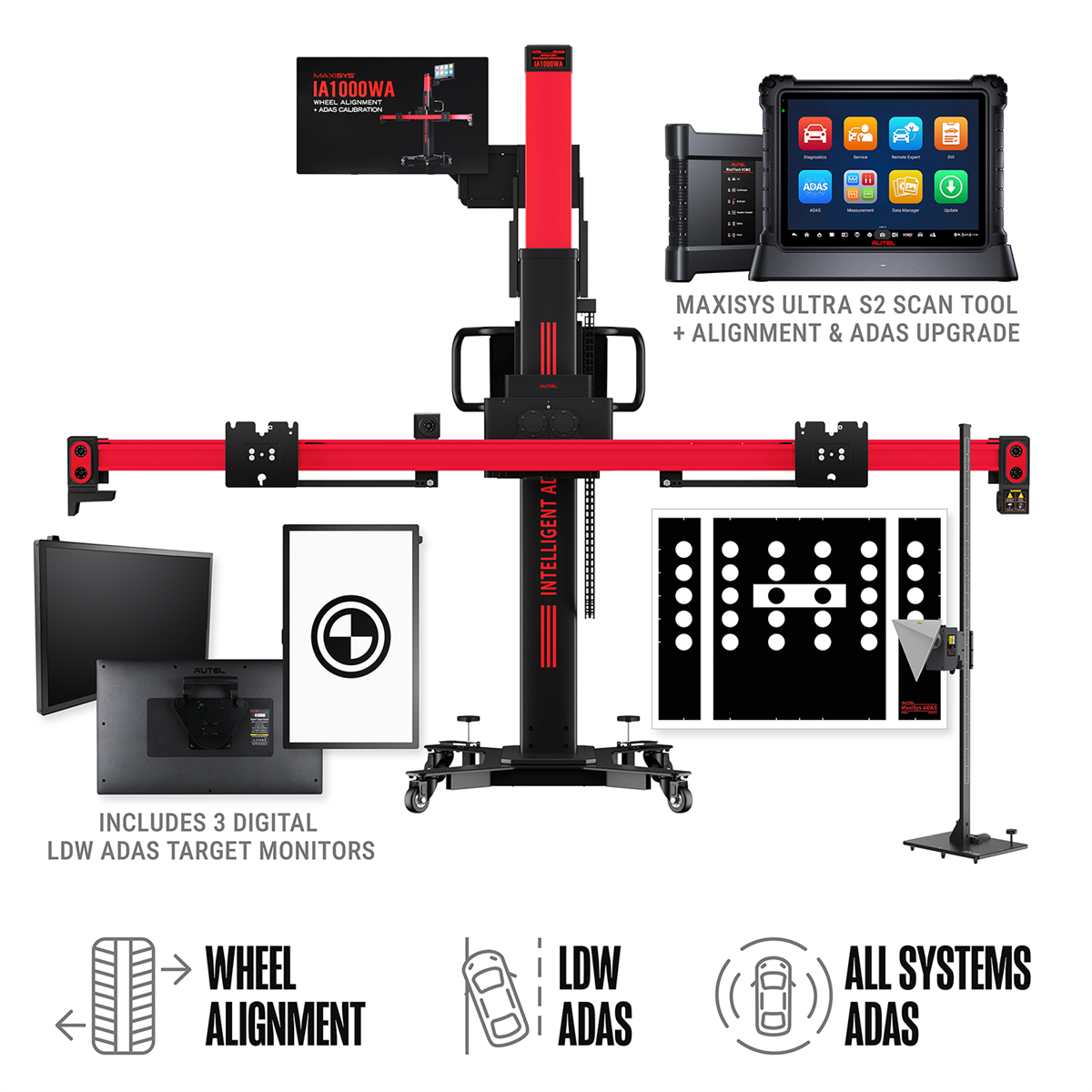 Autel MaxiSYS IA1000ASTDT ADAS, Wheel Alignment Calibration System SKU AULIA1000ASTDT