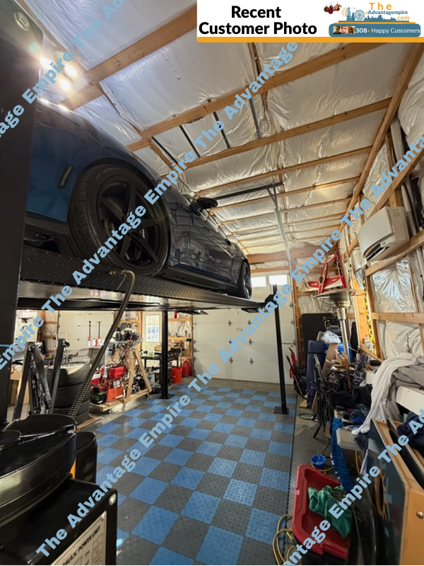 Tuxedo 8,000 lb Deluxe Storage Lift Extended, Poly Casters, Drip Trays, Jack Tray SKU FP8K-DX-XLT