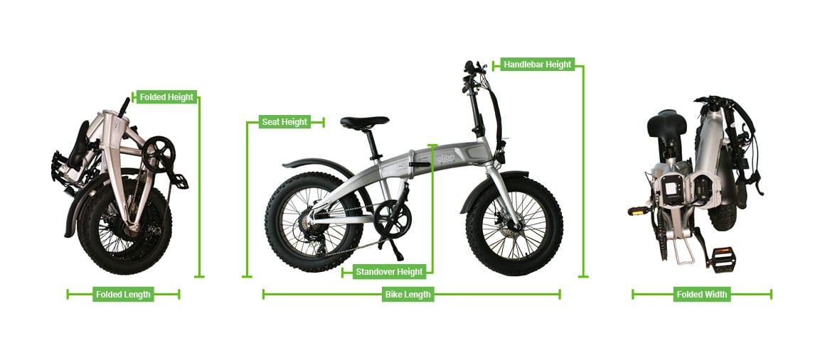 GLion B1 Fat Tire Folding Electric Bike SKU EBIKE510