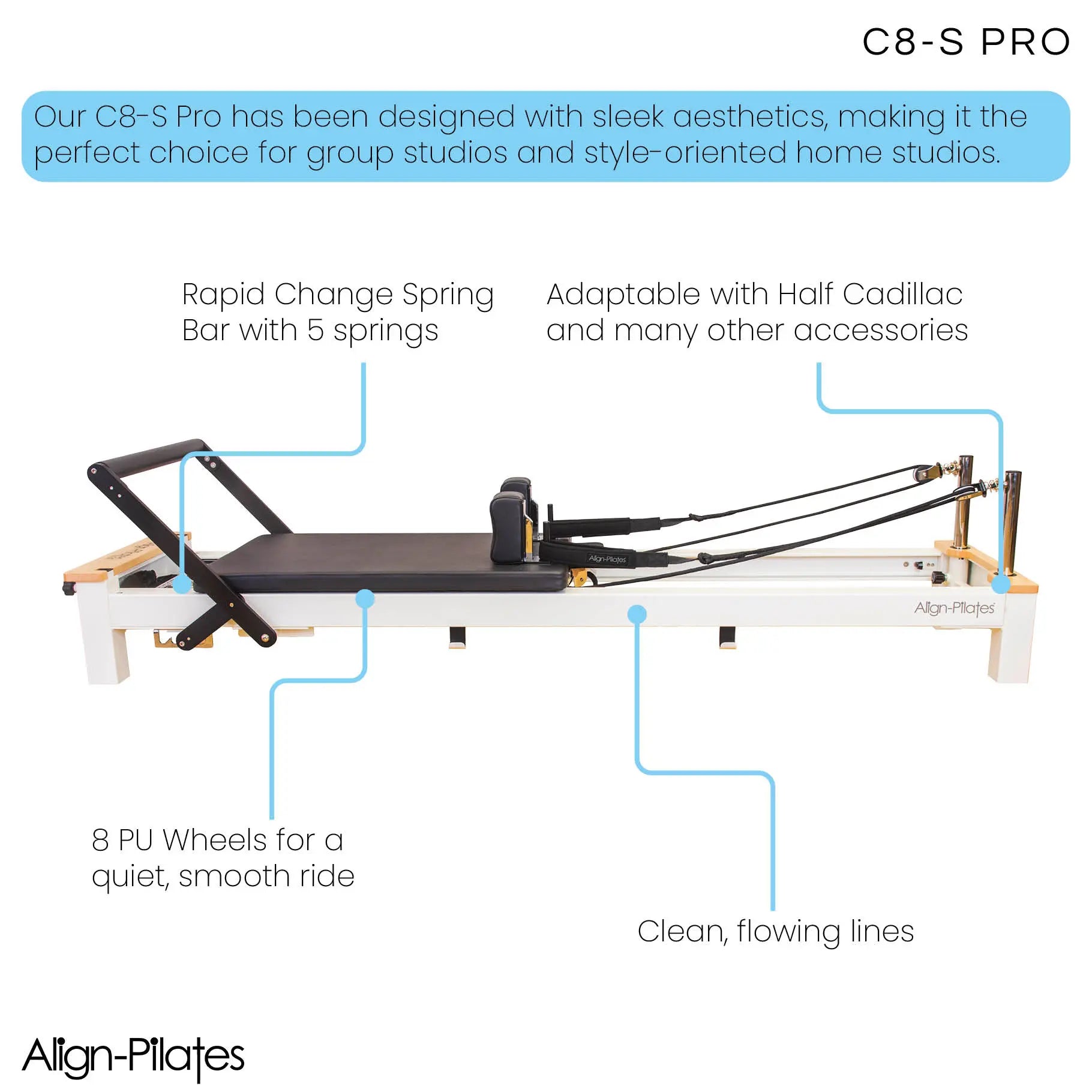 Align Pilates C8-S Pilates Reformer Legs SKU PAP-C8SLEGS