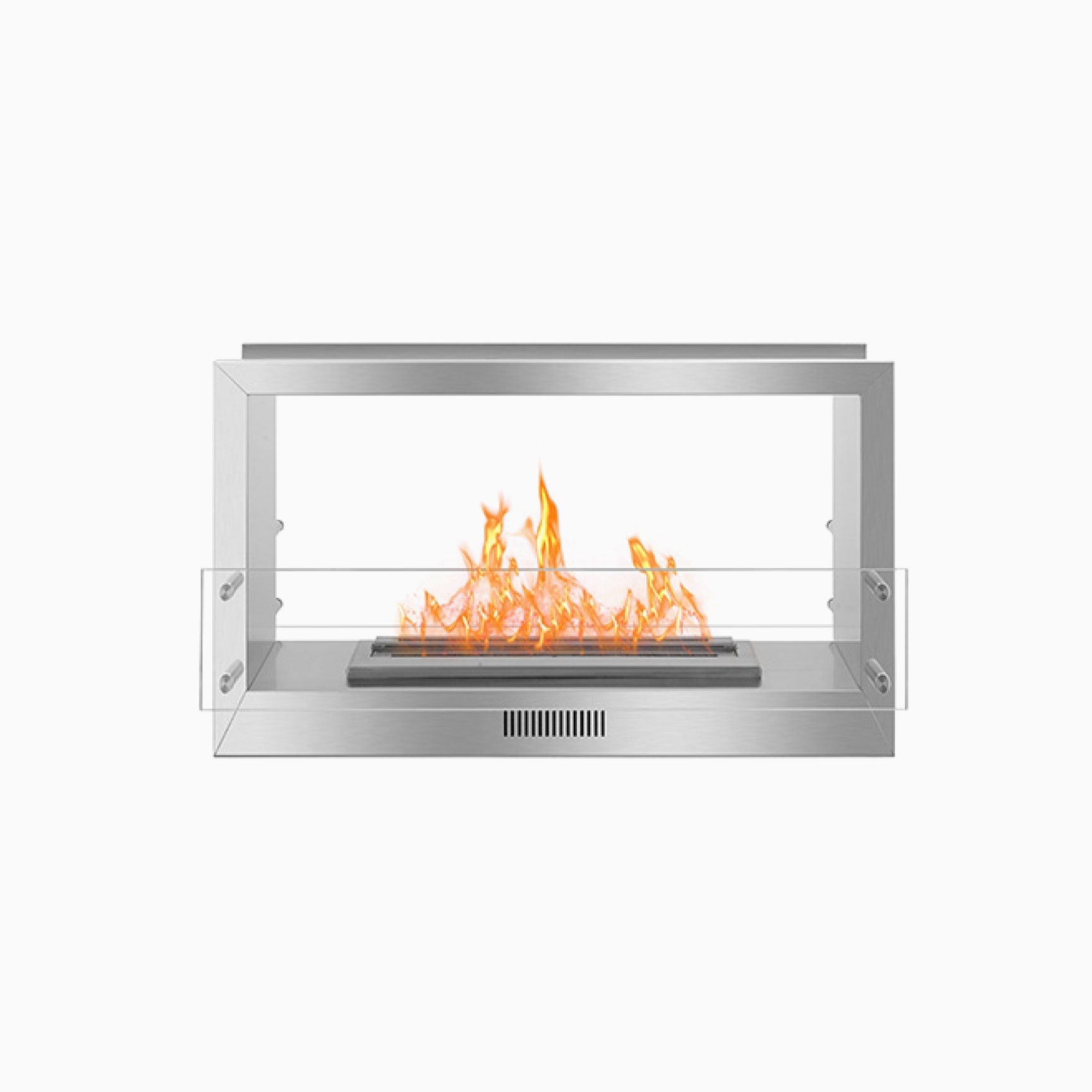 Bio Flame 38" Firebox SKU FB-SS-38-24M-Silver-Spacer