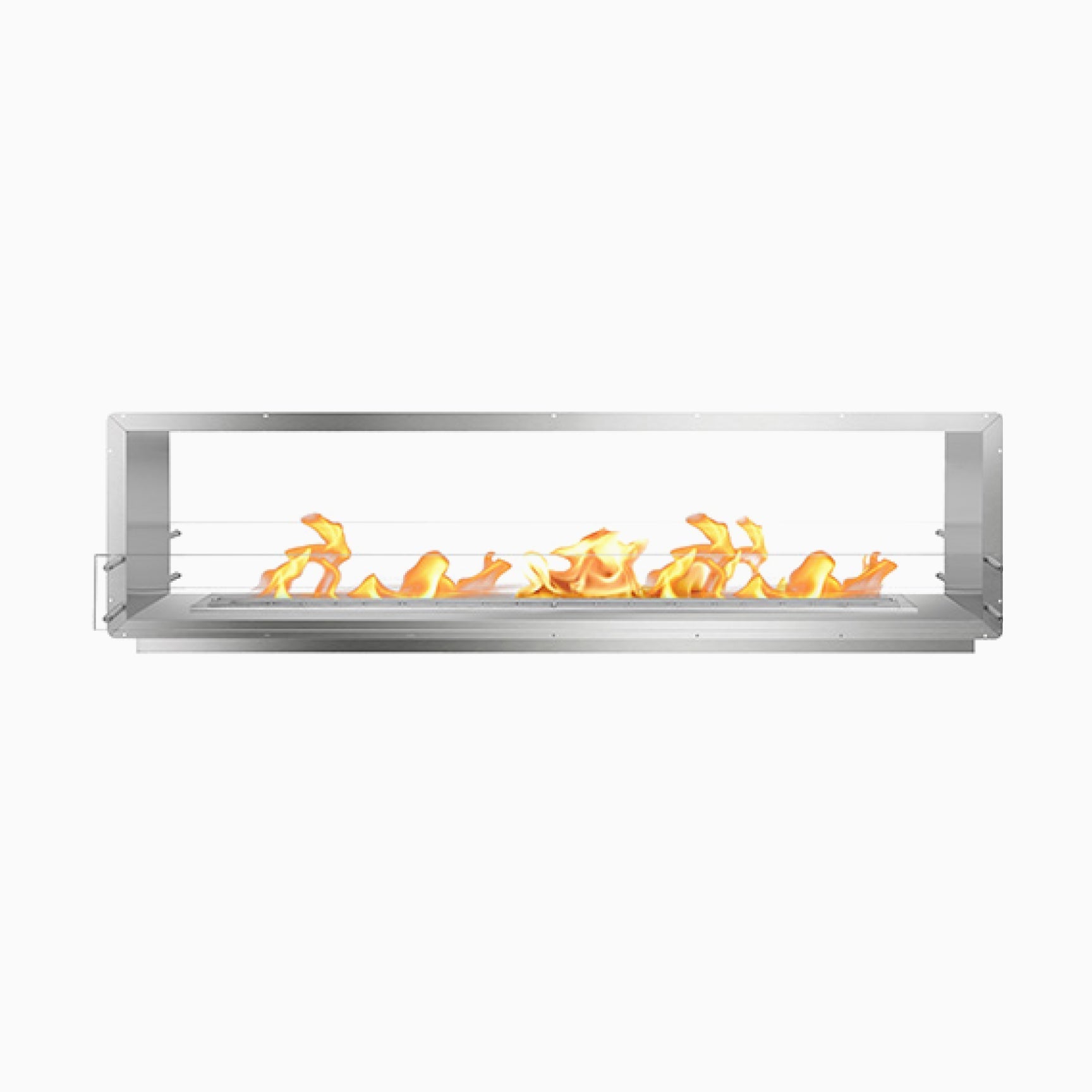 Bio Flame 96" Firebox Ethanol Fireplace SKU FB-SS-96-84M-Silver-Spacer