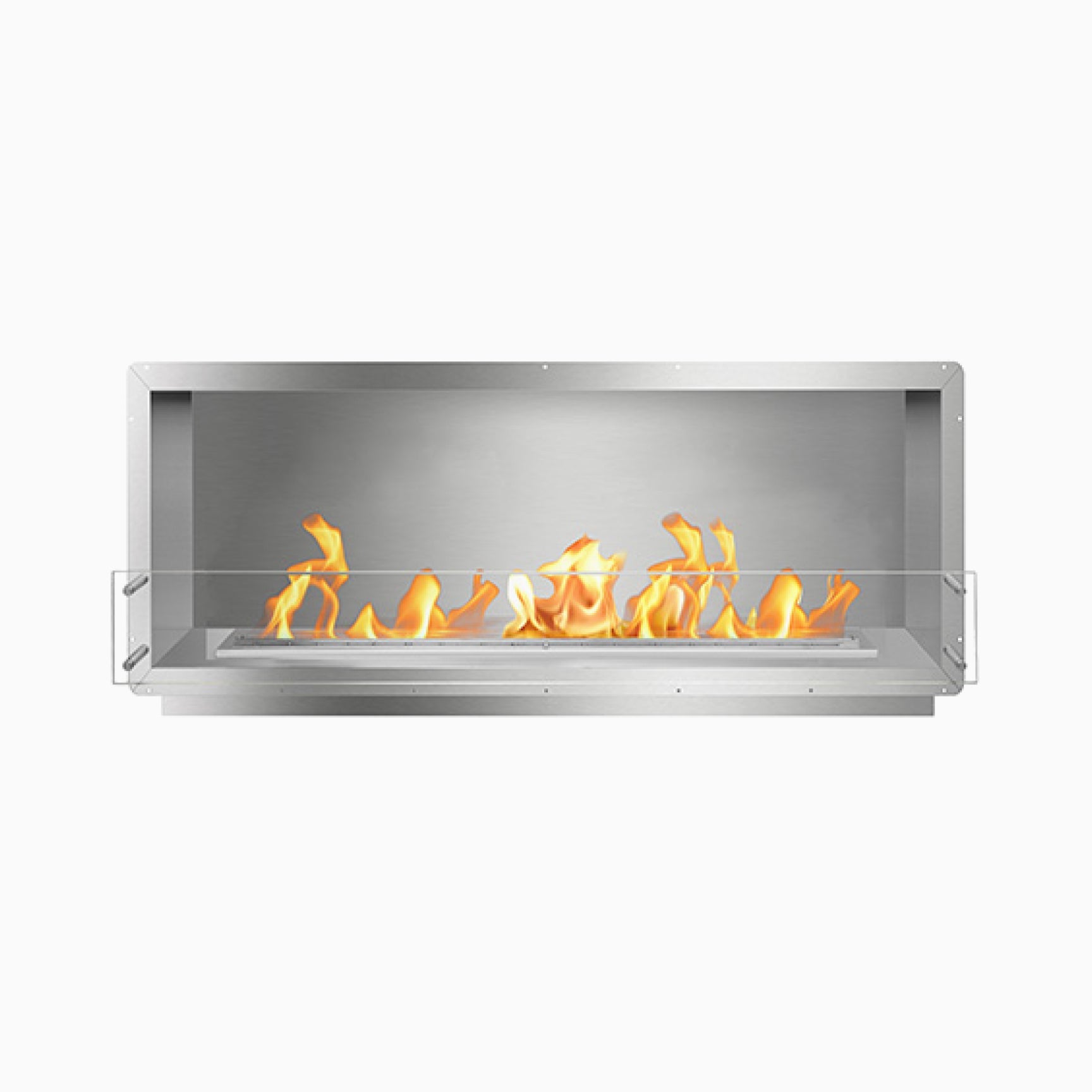 Bio Flame 60" Firebox Ethanol Fireplace SKU FB-SS-60-48M-Silver-Spacer