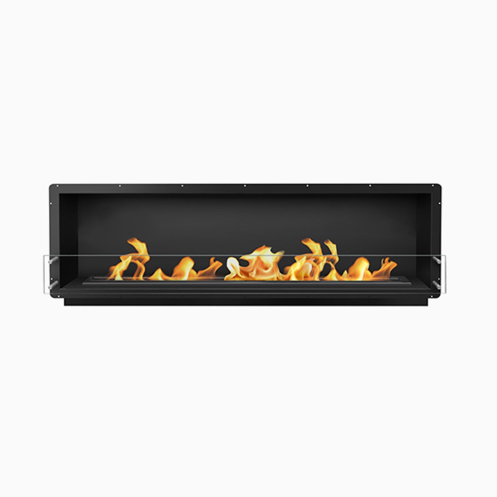 Bio Flame 84" Firebox Ethanol Fireplace SKU FB-SS-84-72M-Silver-Spacer