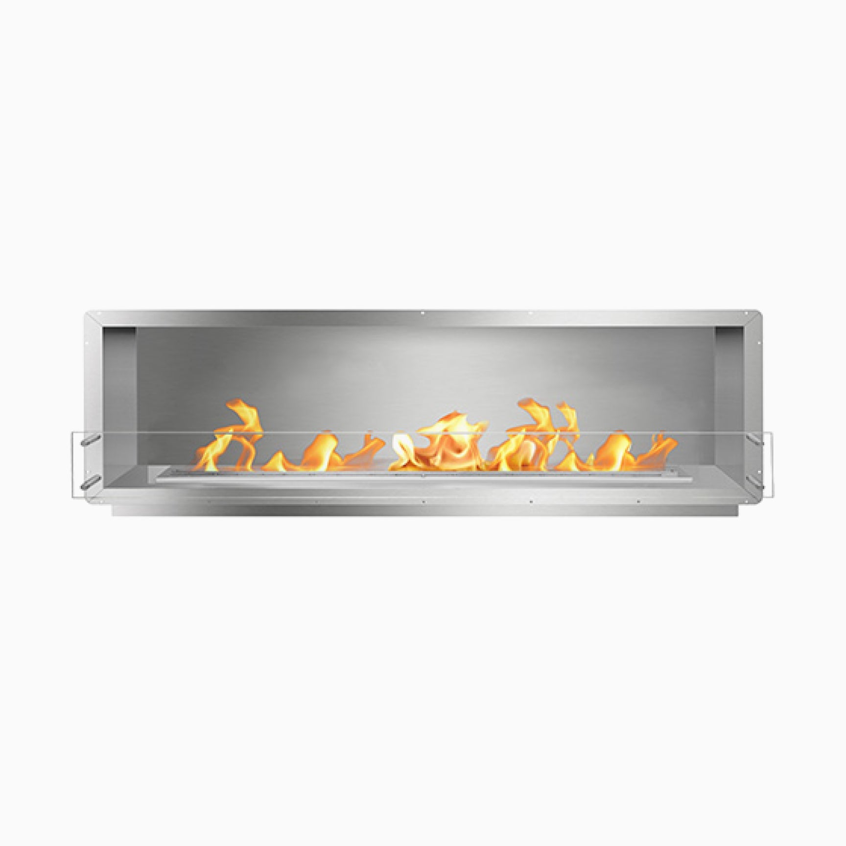 Bio Flame 84" Firebox Ethanol Fireplace SKU FB-SS-84-72M-Silver-Spacer