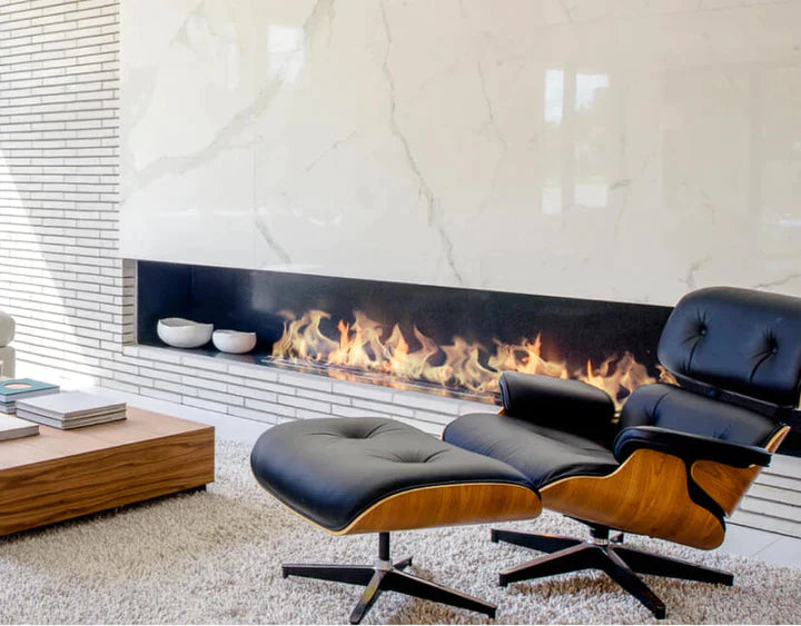 The Bio Flame 38” Burner Bio Ethanol Fireplace SKU EB-38-Silver